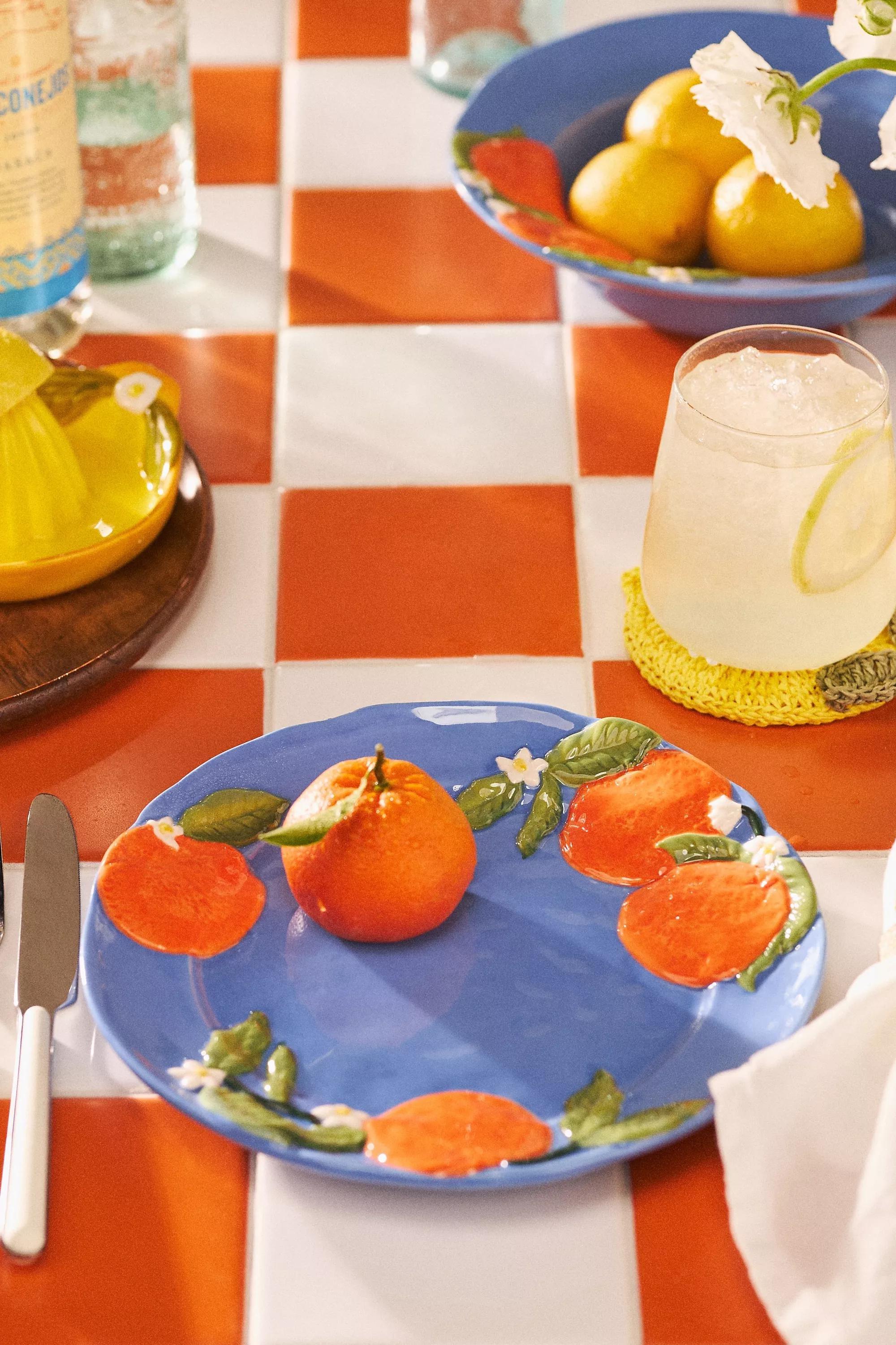 Foster Stoneware Dessert Plate, Orange, A501_0080, large image number 1