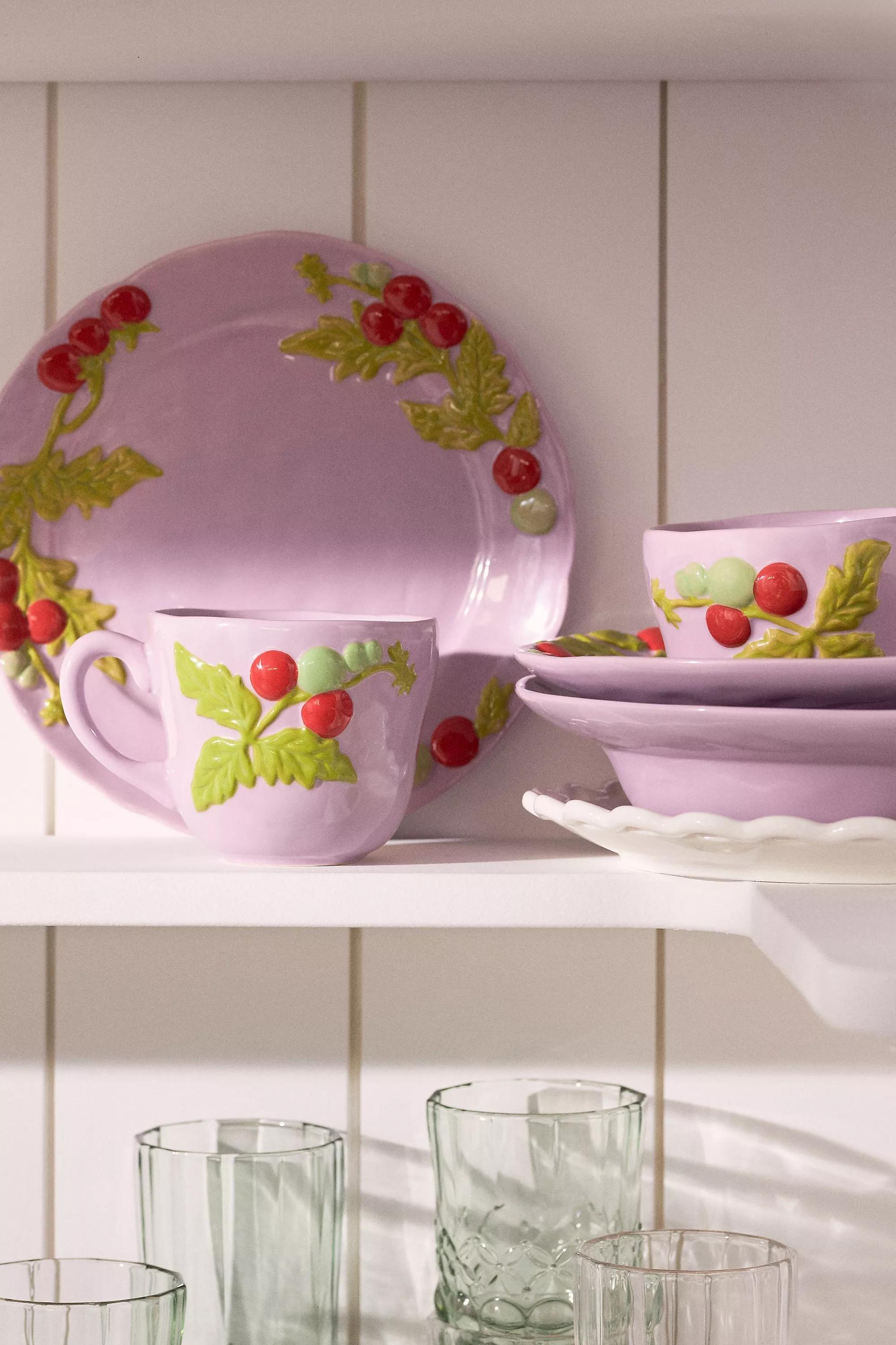 Foster Stoneware Dessert Plate, Purple, A501_0104, large image number 2