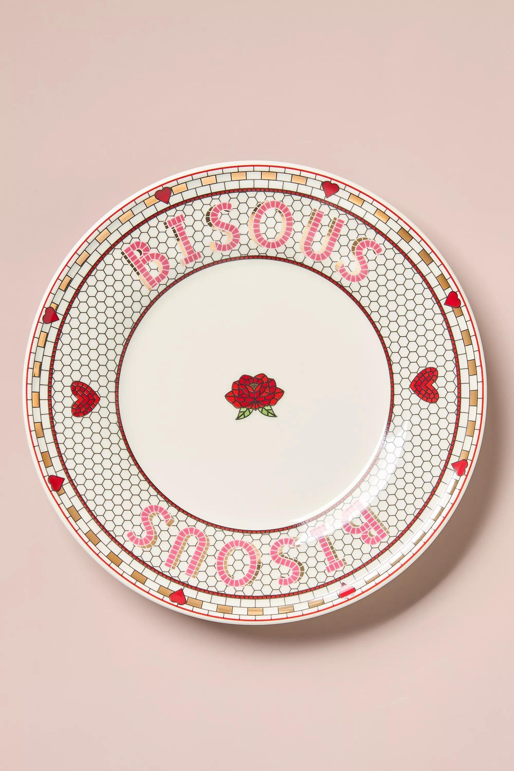 Valentine Bistro Tile Dessert Plate, Red, A501_0066, medium