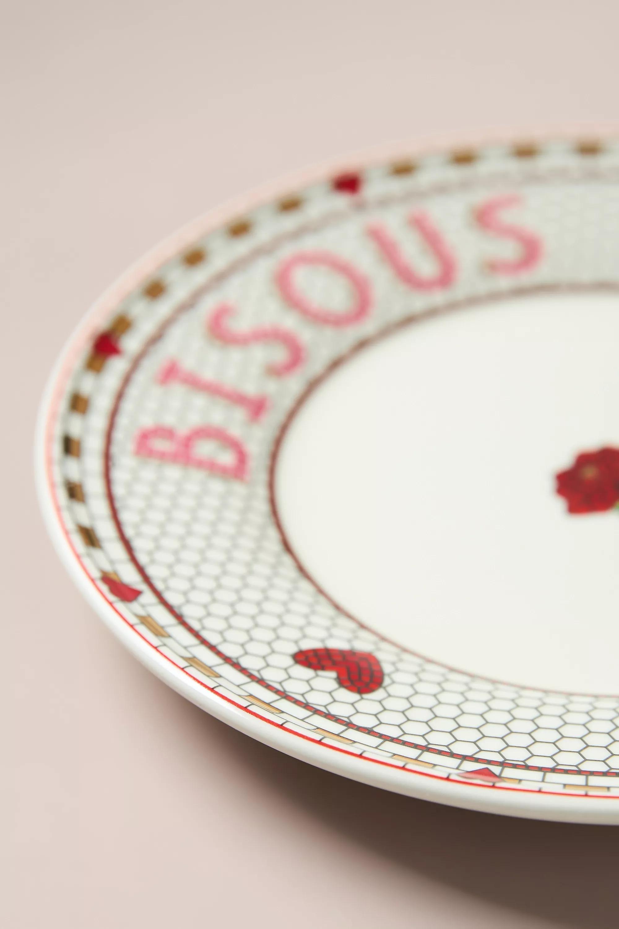 Valentine Bistro Tile Dessert Plate, Red, A501_0066, large image number 4