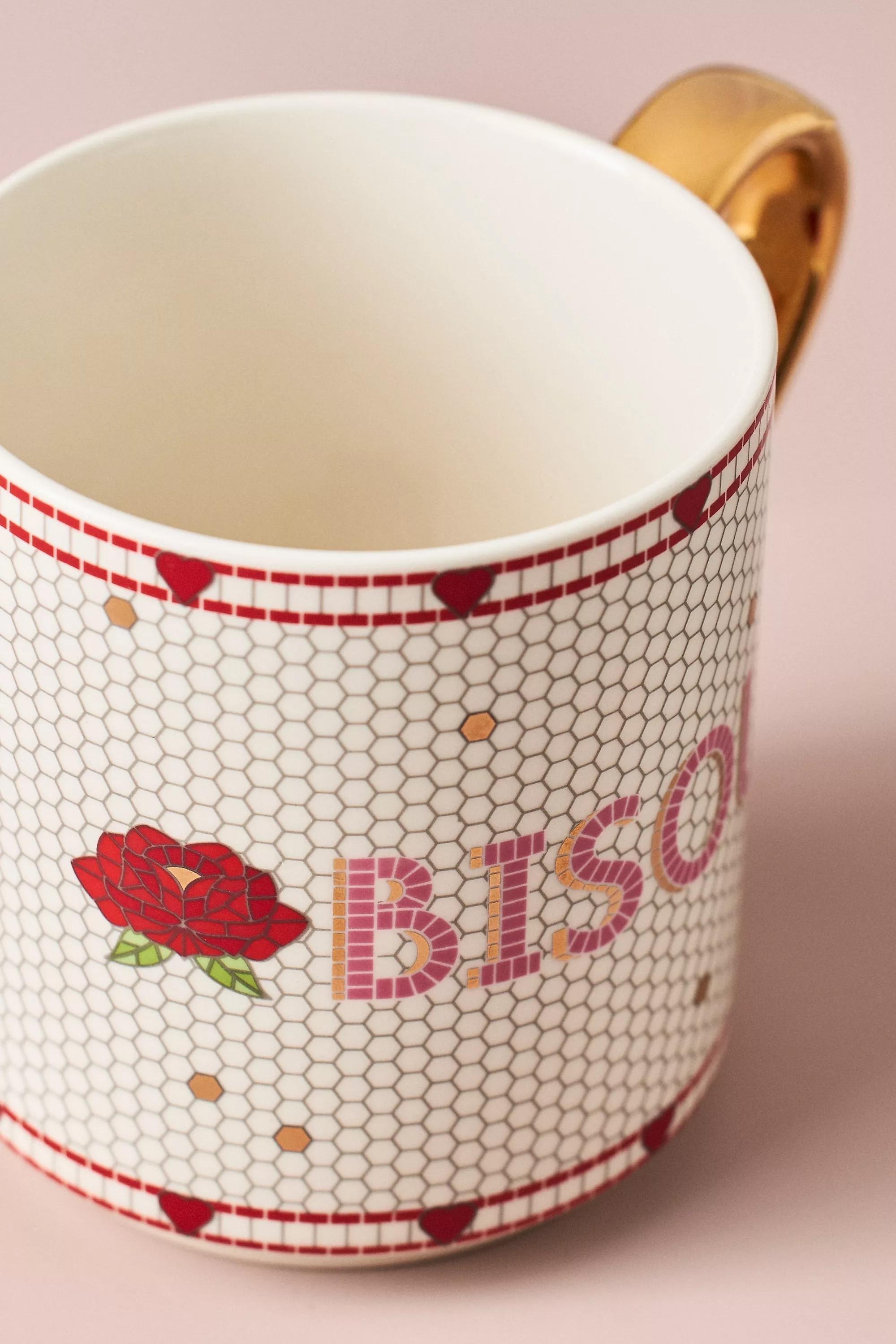 The Bistro Tile Stoneware Mug, Pink, A501_0066, large image number 5
