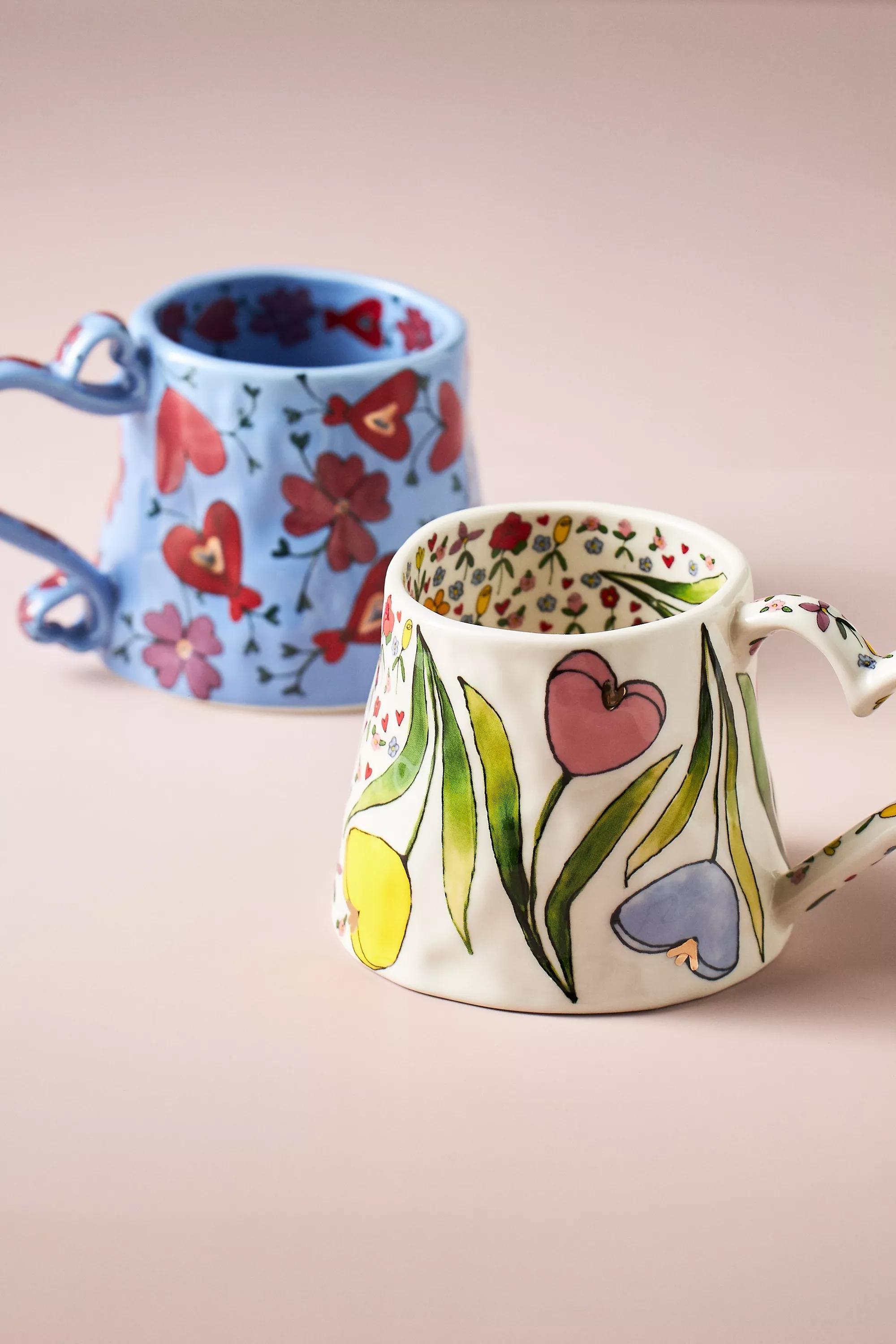 The Mud Fairy Blooming Hearts Stoneware Mug, Multicolour, A501_0010, large image number 2