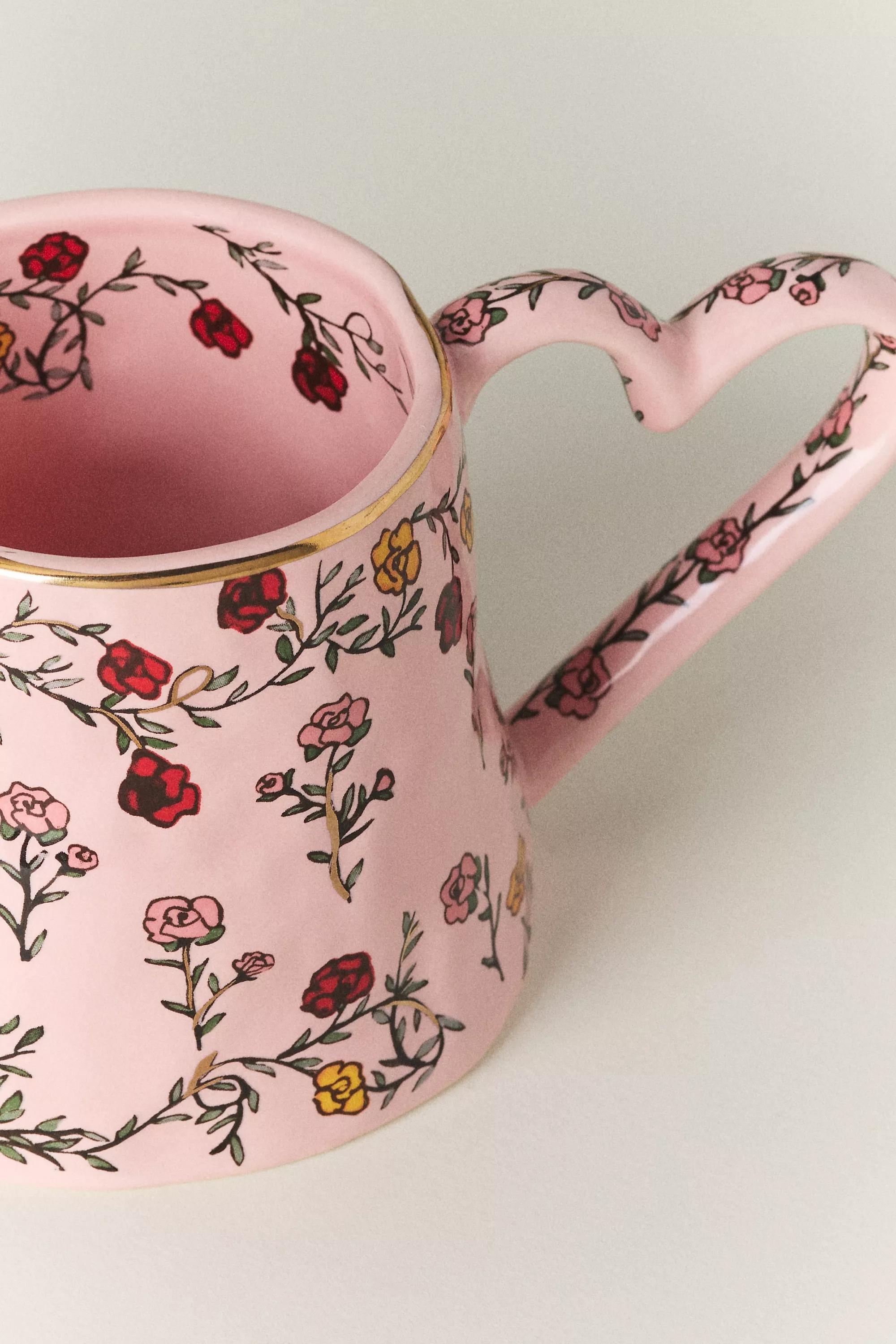 The Mud Fairy Blooming Hearts Stoneware Mug, Pink, A501_0066, large image number 2