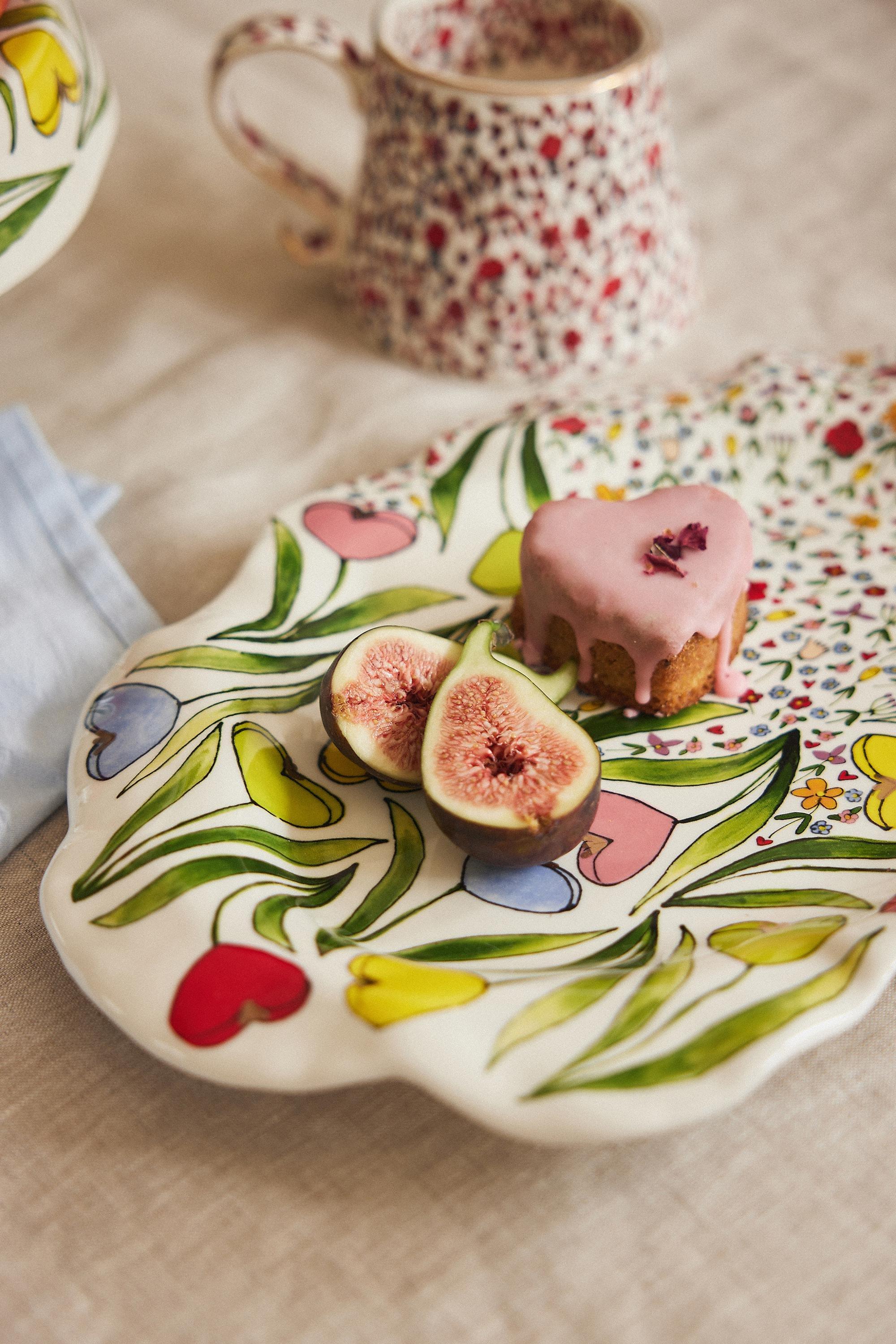 The Mud Fairy Blooming Hearts Stoneware Platter, Multicolour, A501_0000, large image number 3