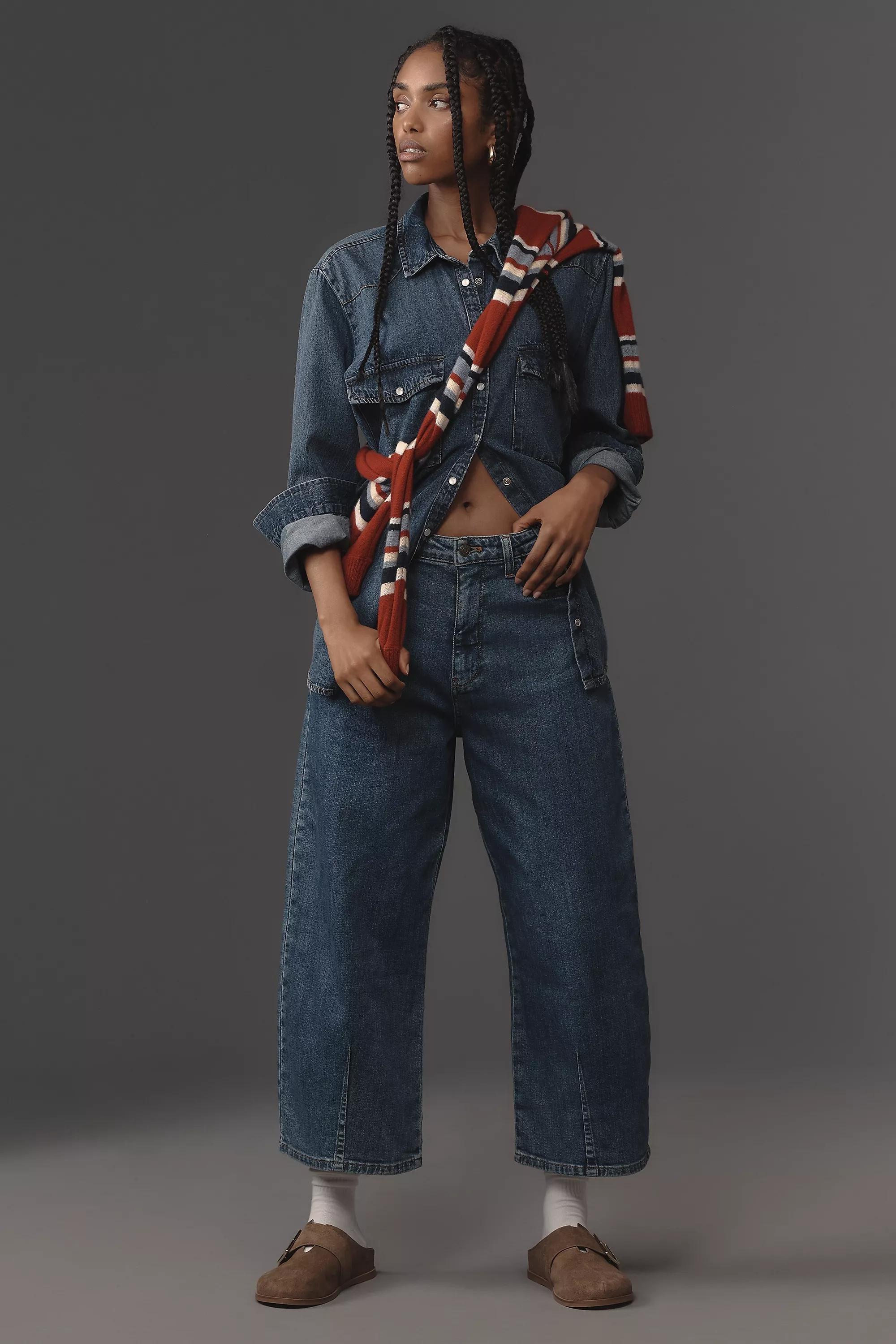 Anthropologie ed Denim Wide-Leg, Navy, , large image number 0