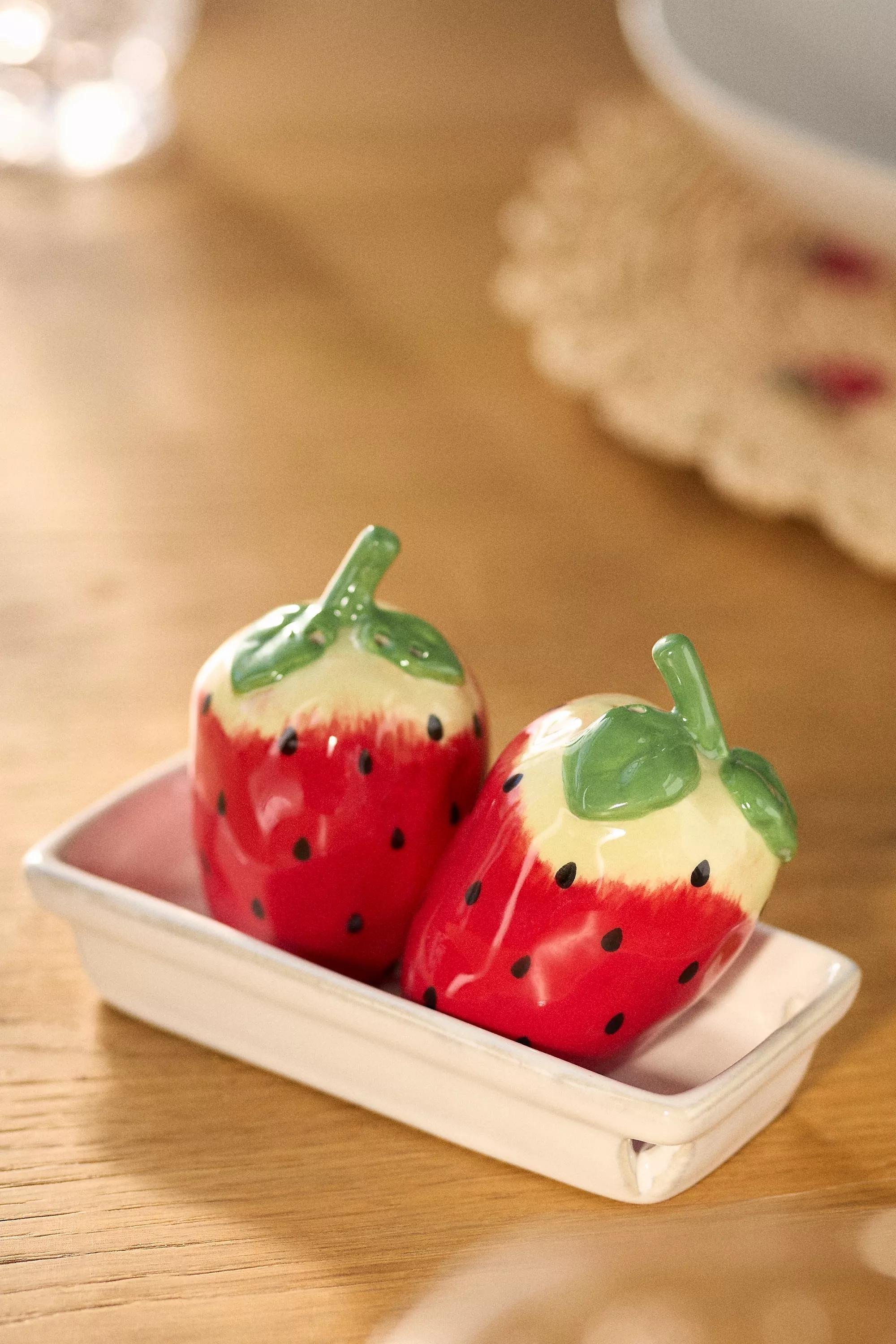 Foster Strawberry Salt & Pepper Shakers, Red, A501_0060, medium
