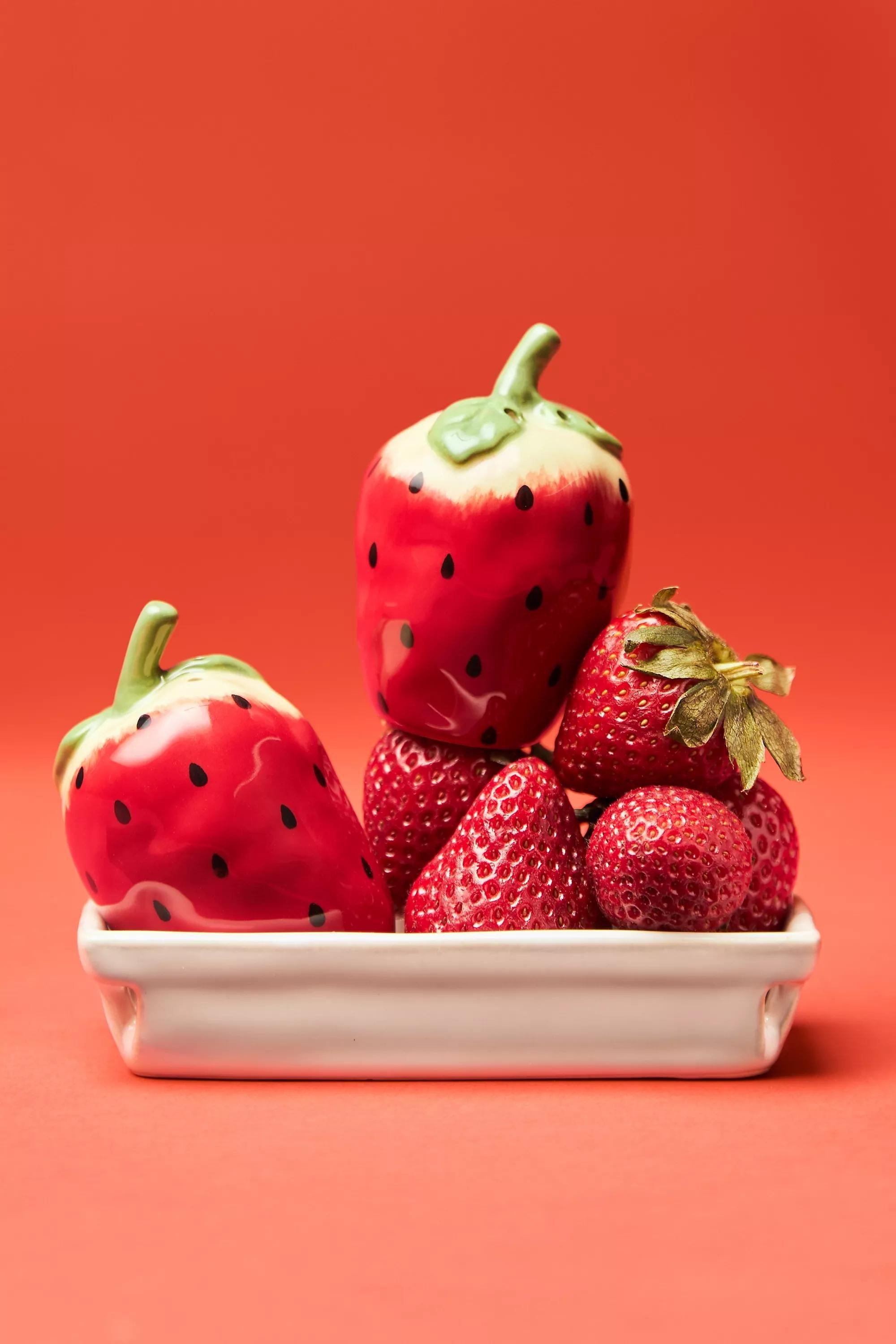 Foster Strawberry Salt & Pepper Shakers, Red, A501_0060, medium