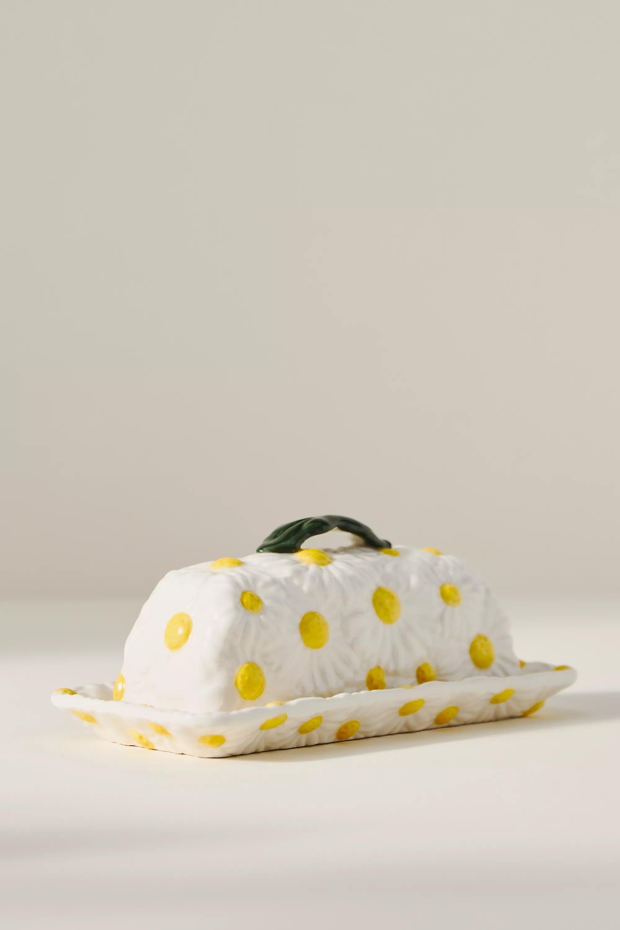Foster Stoneware Butter Dish, Yellow, A501_0010, large image number 0