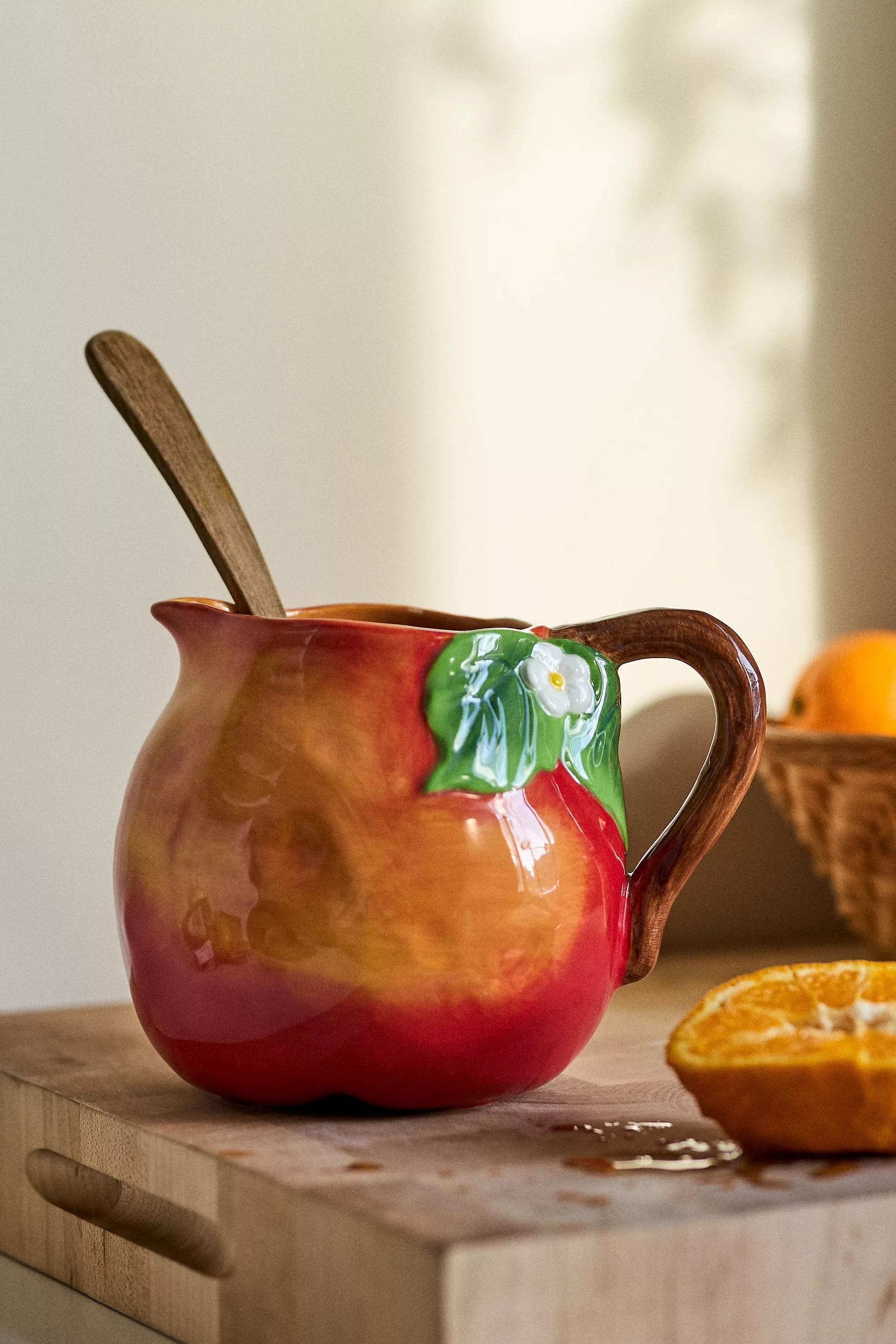 Foster Peach Stoneware Jug, Orange, A501_0080, large image number 0