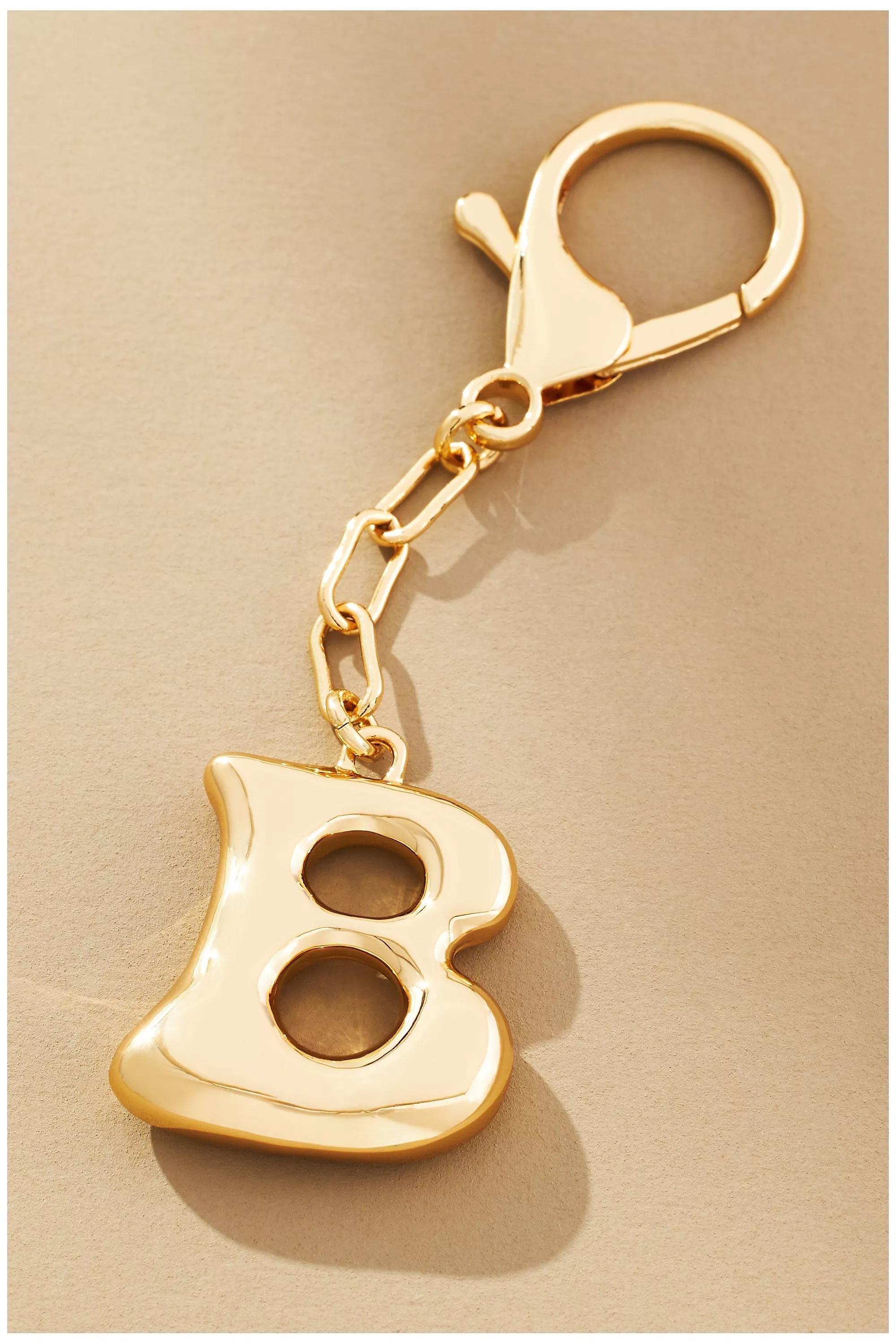 Anthropologie B Bubble Letter Monogram, Gold, A501_0902, medium