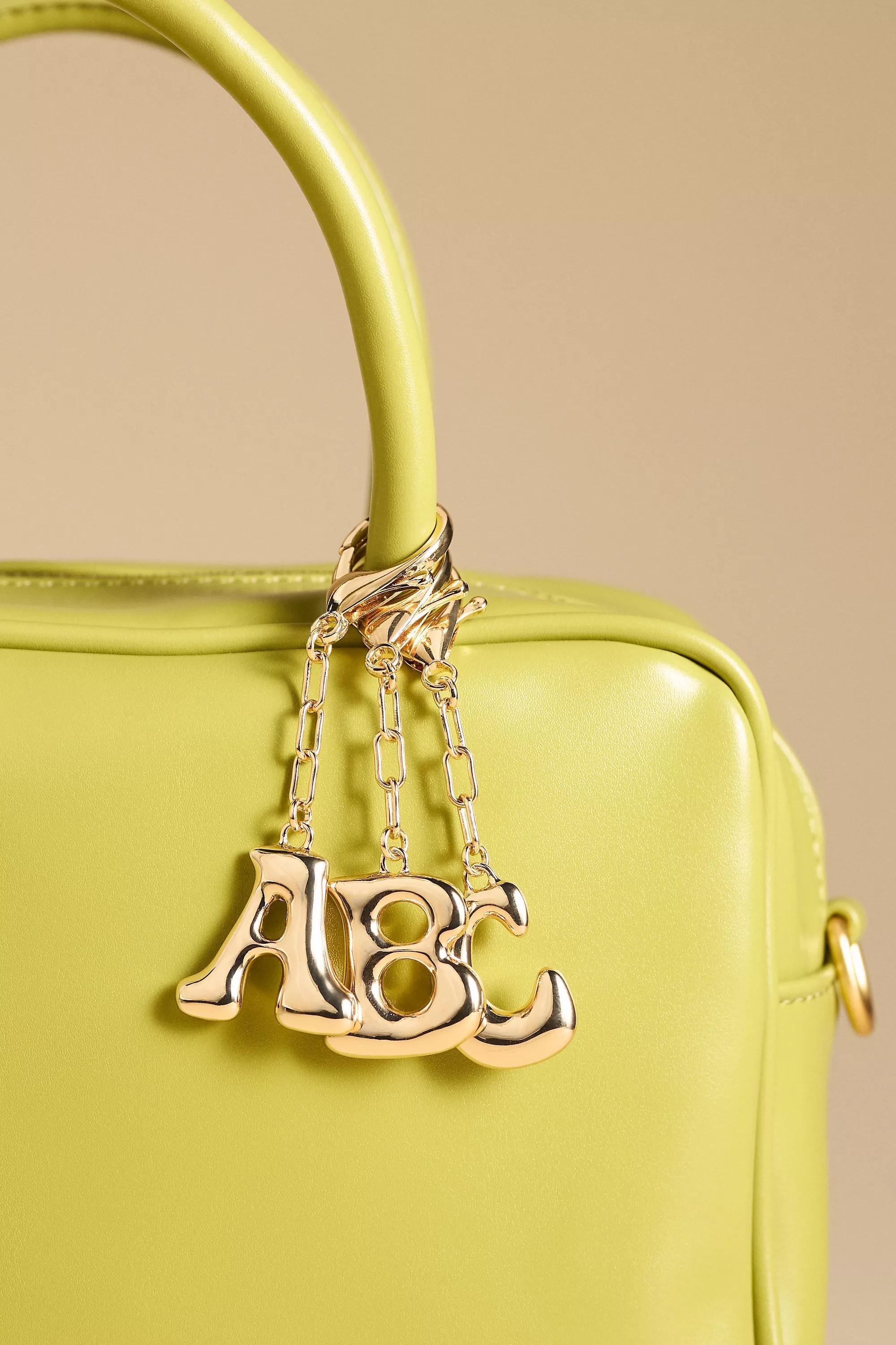 Anthropologie J Bubble Letter Monogram Bag Charm, Gold, A501_0910, large image number 1