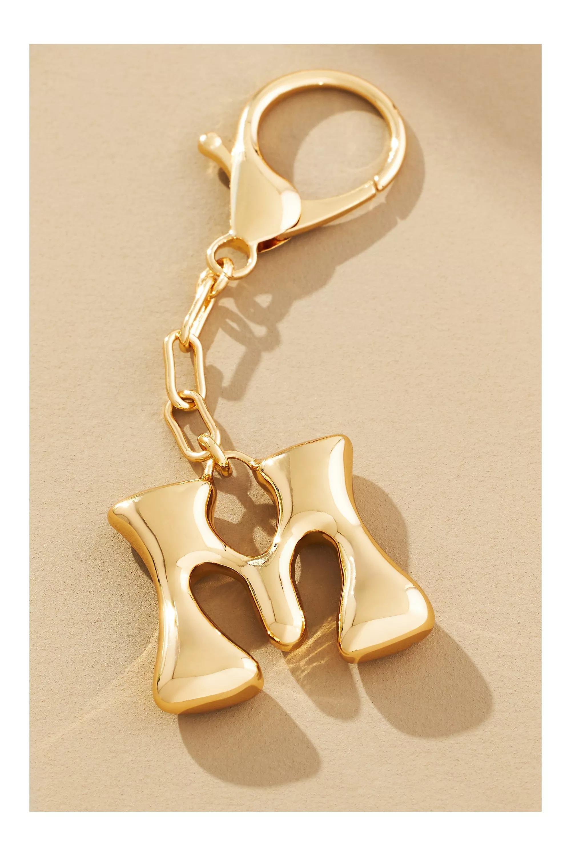 Anthropologie M Bubble Letter Monogram, Gold, A501_0913, medium