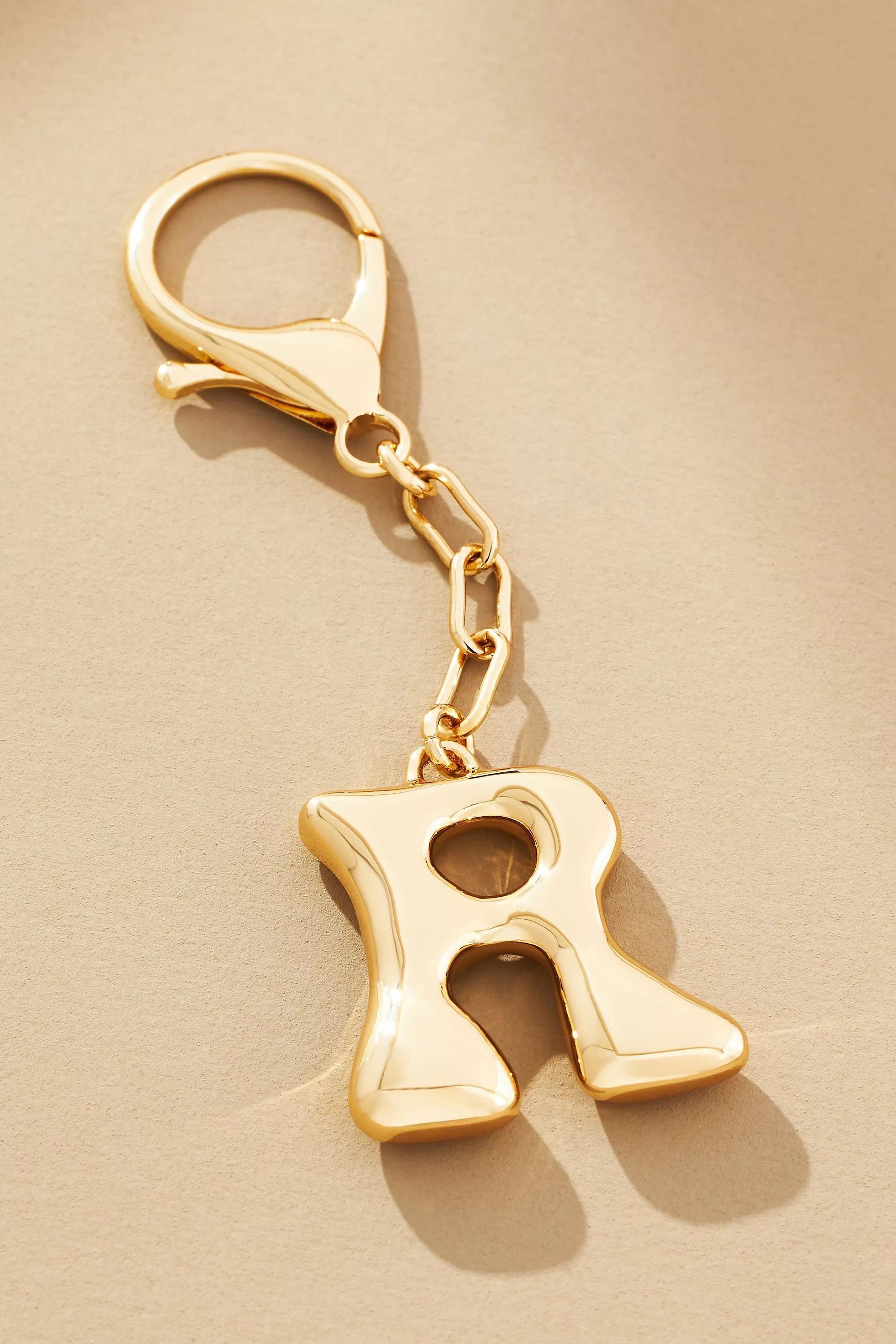 Anthropologie R Bubble Letter Monogram Bag Charm, Gold, A501_0918, large image number 0