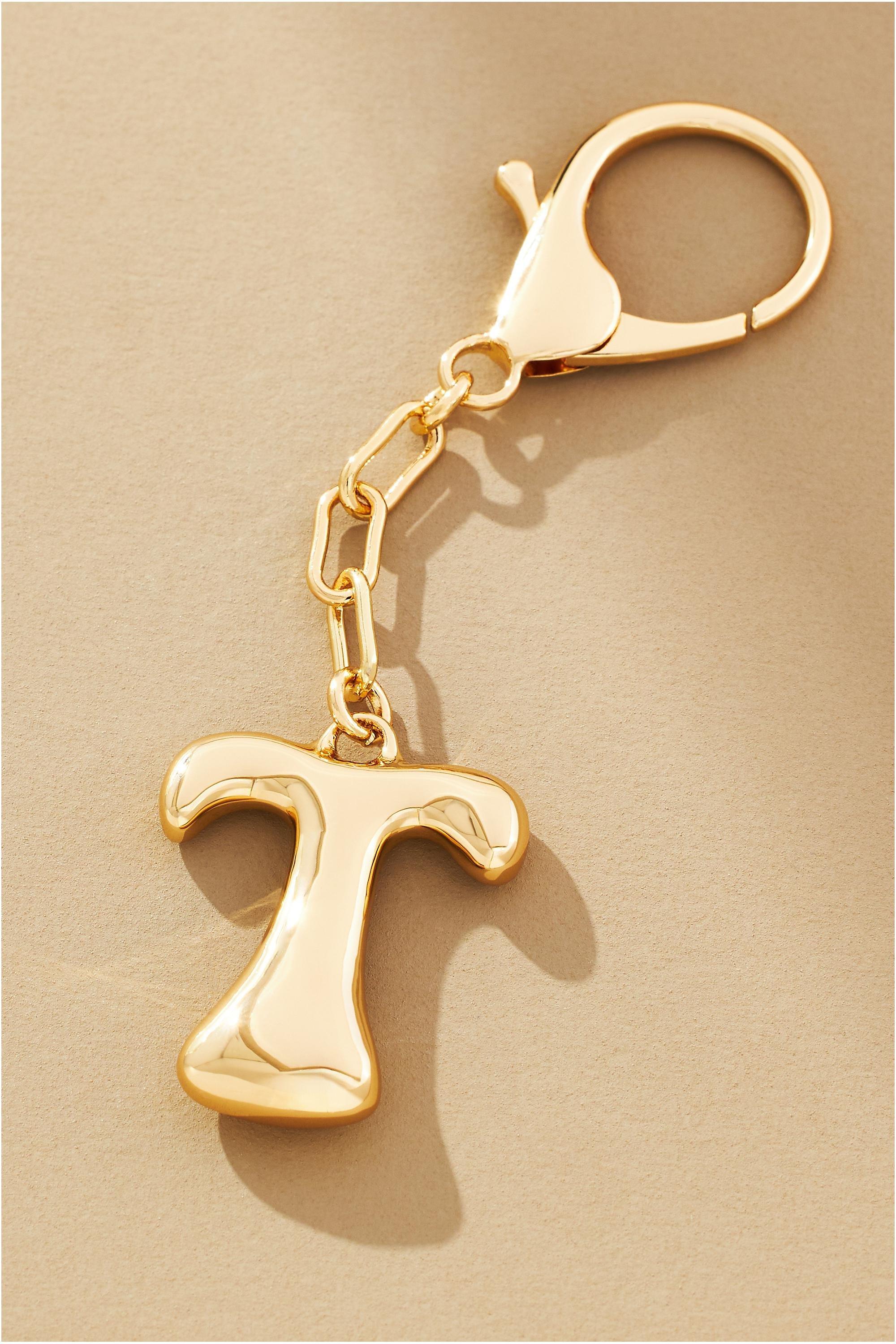 Anthropologie T Bubble Letter Monogram, Gold, A501_0920, large image number 0