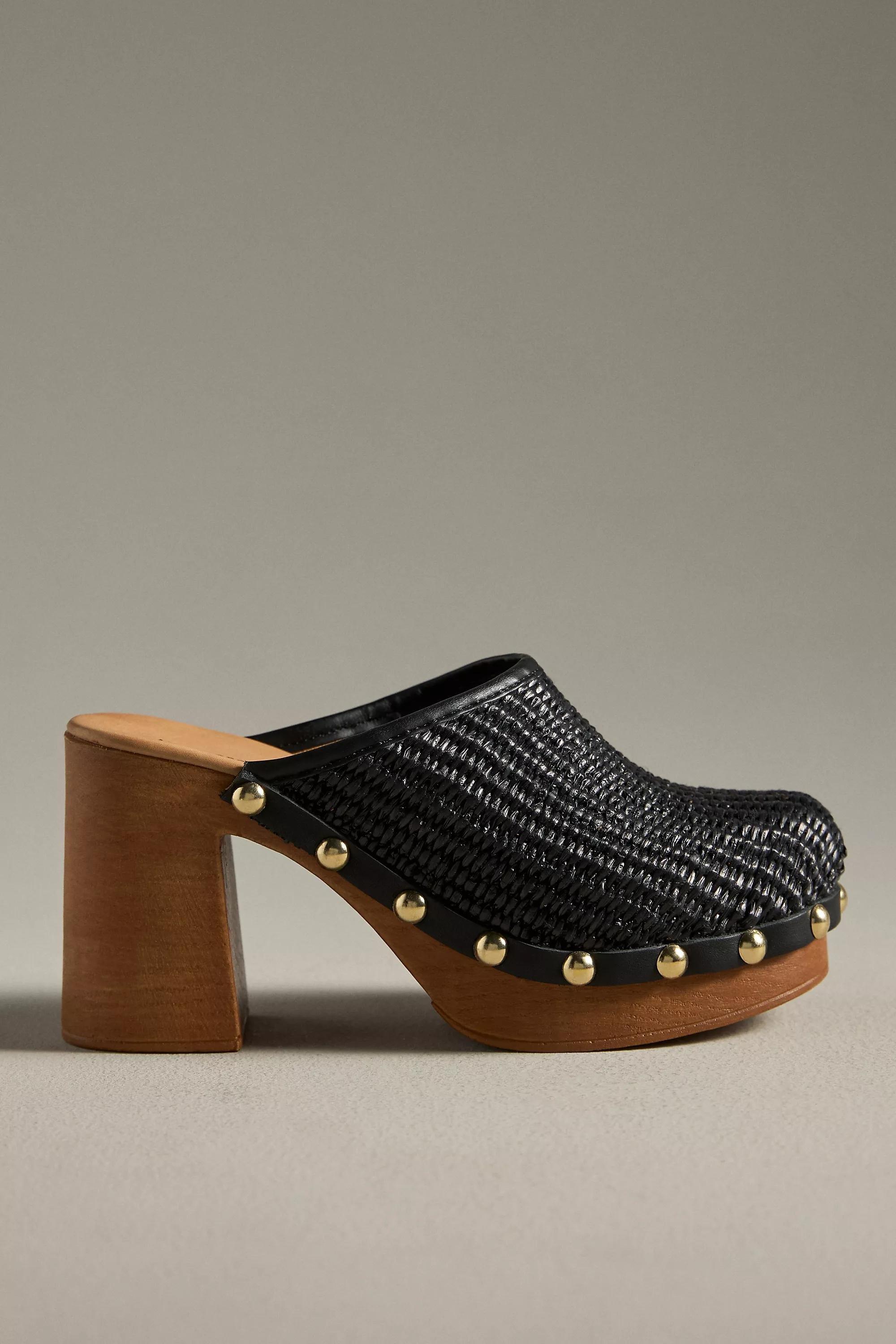 Anthropologie Heels Mules, Black, A501_0002, large image number 0