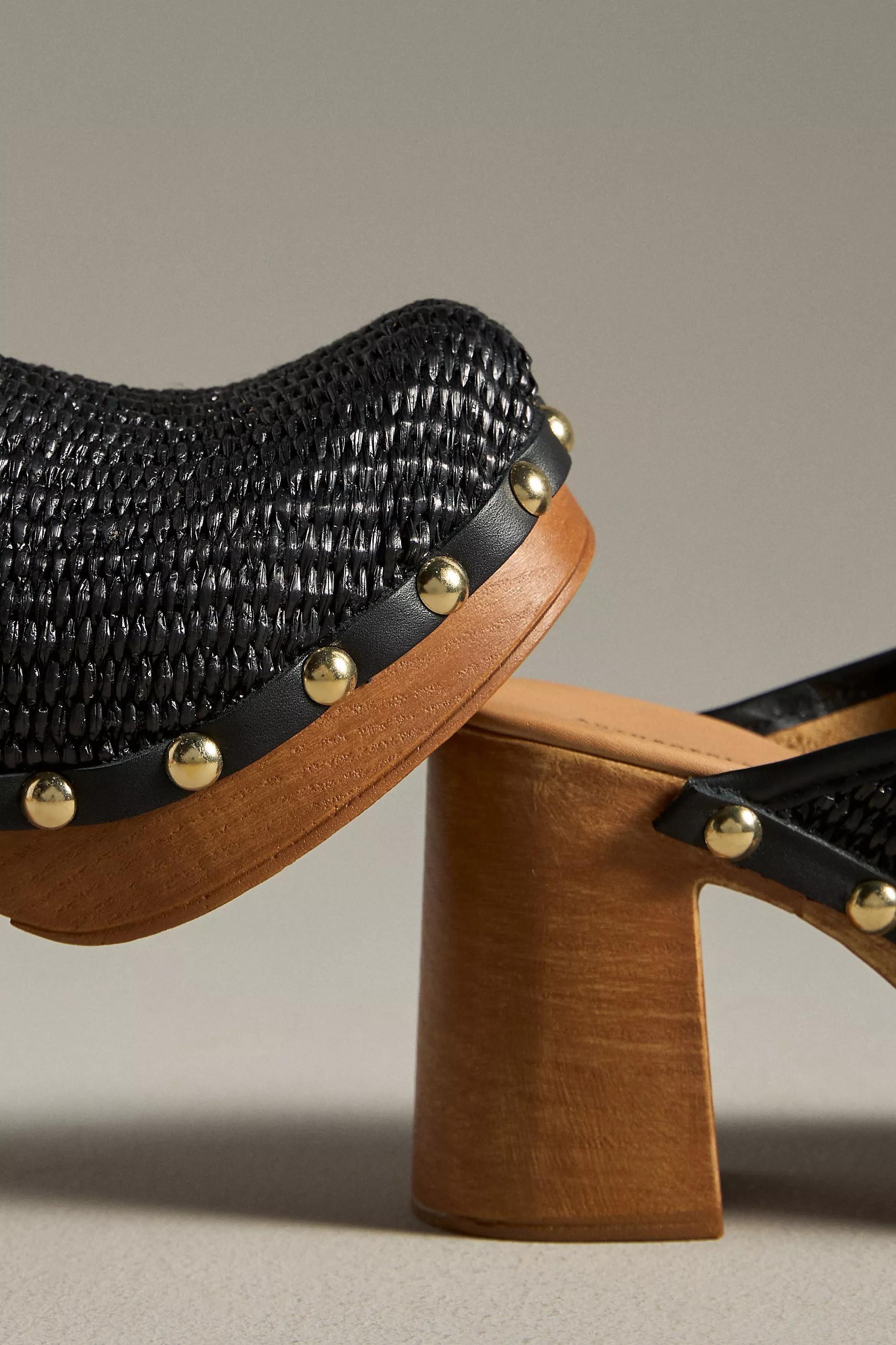 Anthropologie Heels Mules, Black, A501_0002, large image number 2