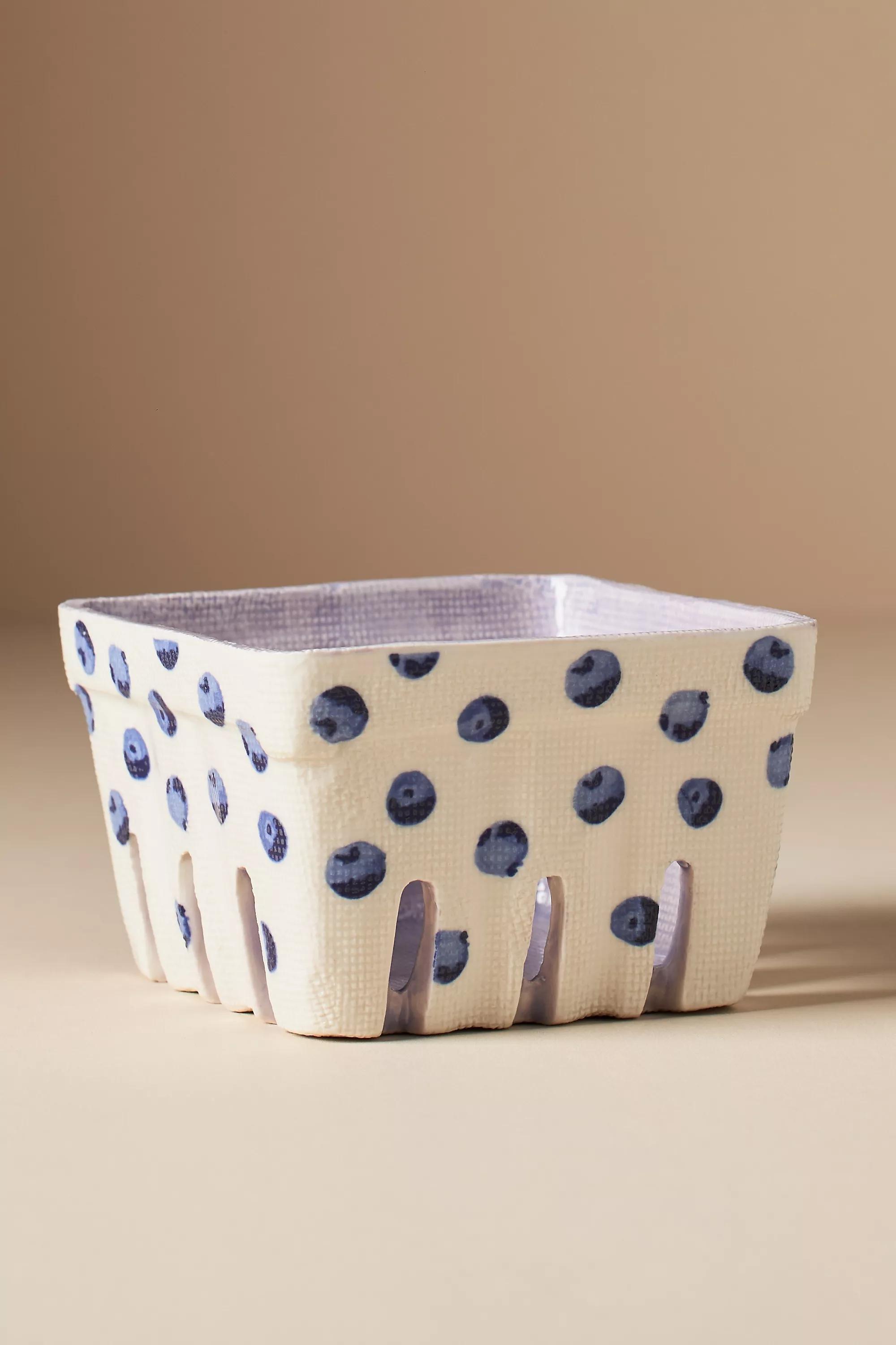 Fruta Stoneware Berry Basket, Purple, , medium