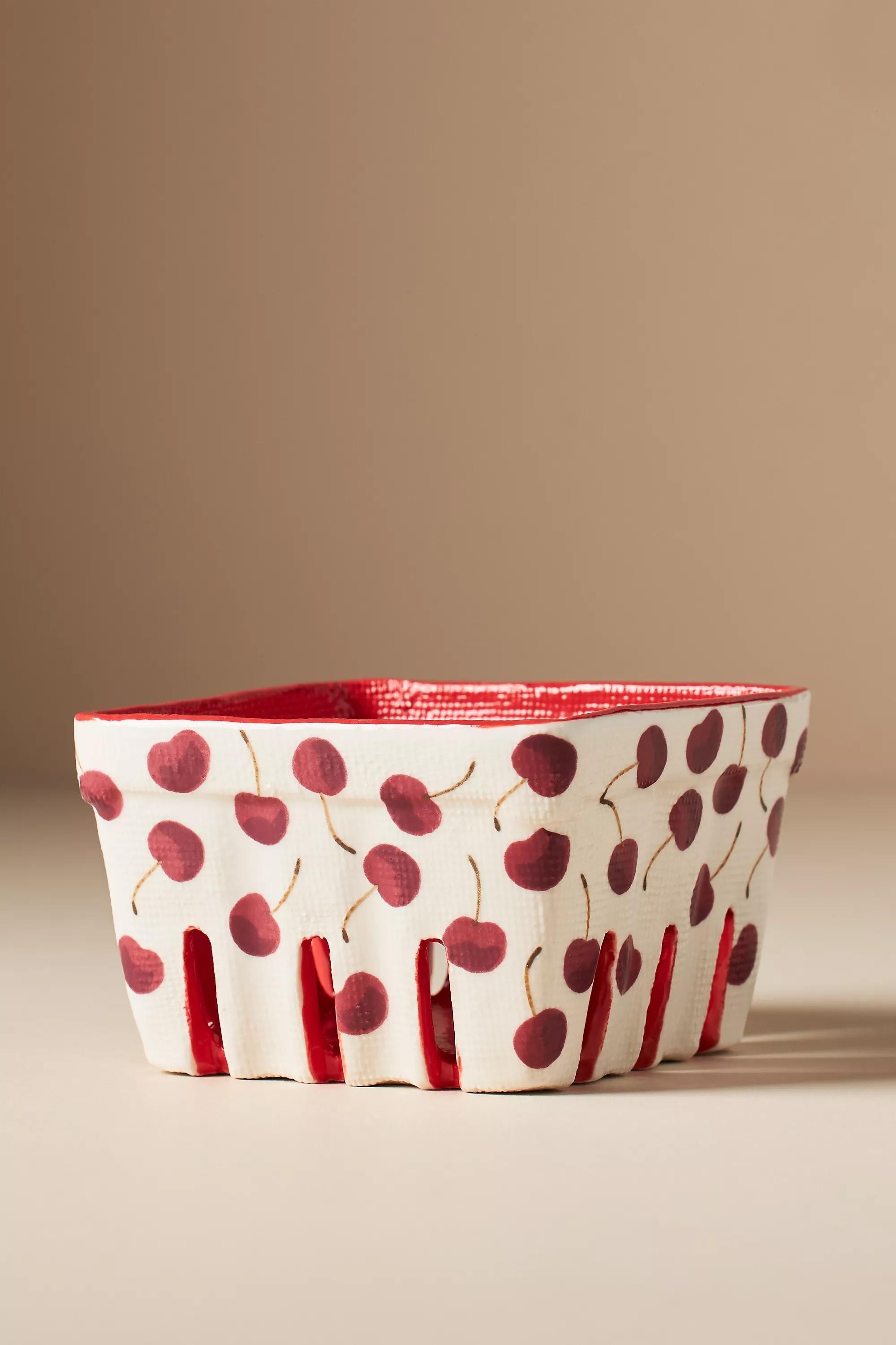 Fruta Stoneware Berry Basket, Red, A501_0069, large image number 0