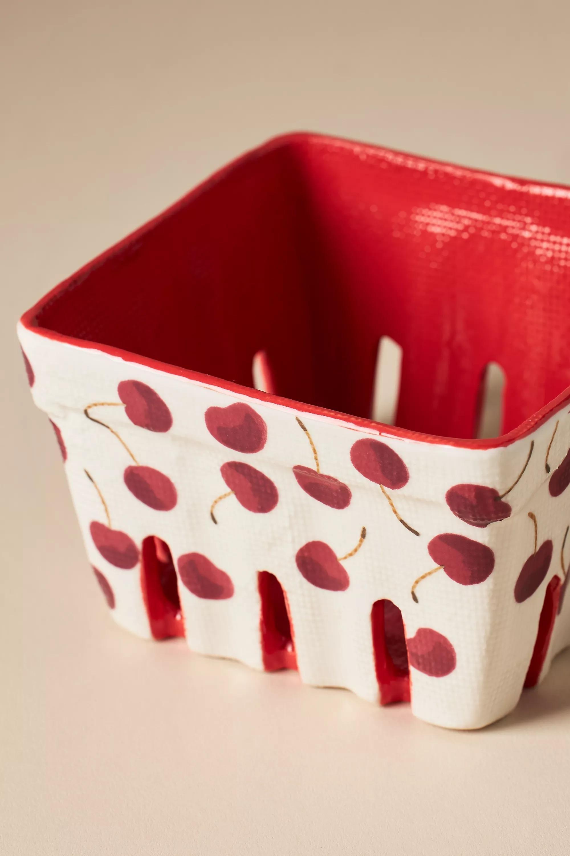 Fruta Stoneware Berry Basket, Red, A501_0069, large image number 1