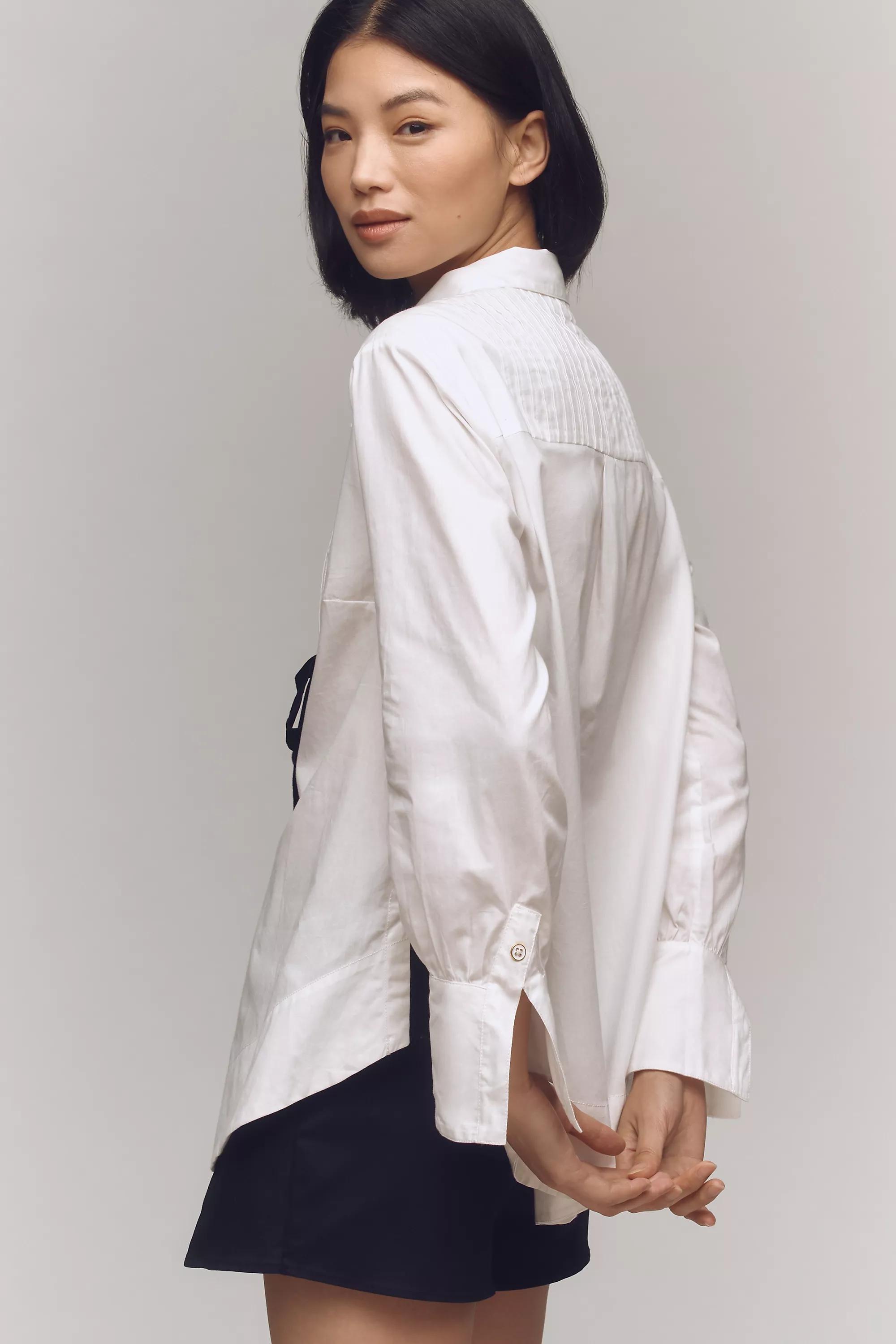 Maeve Tuxedo Tie Tunic Blouse, A501_0010, large image number 1