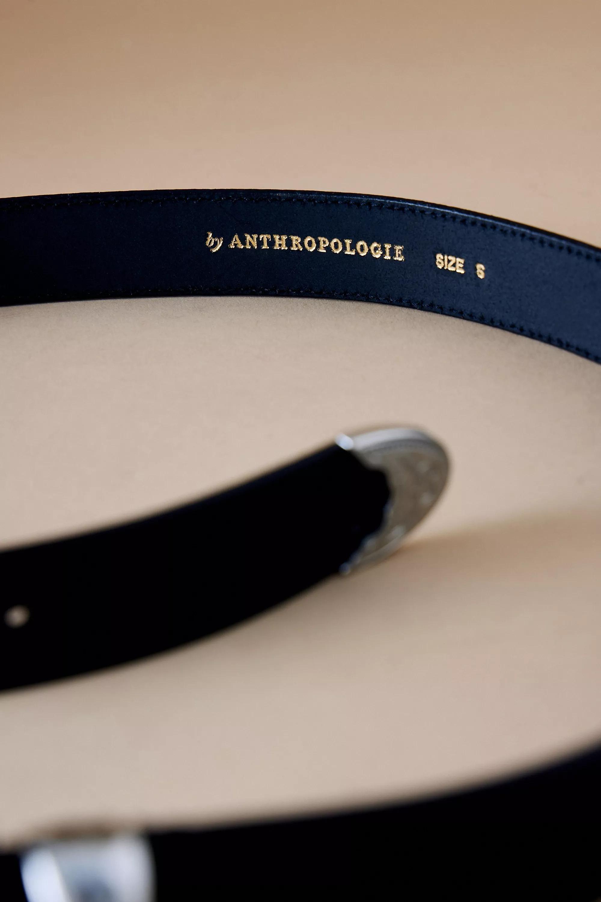 Anthropologie Engraved Logo Buckle, Silver, , large image number 2