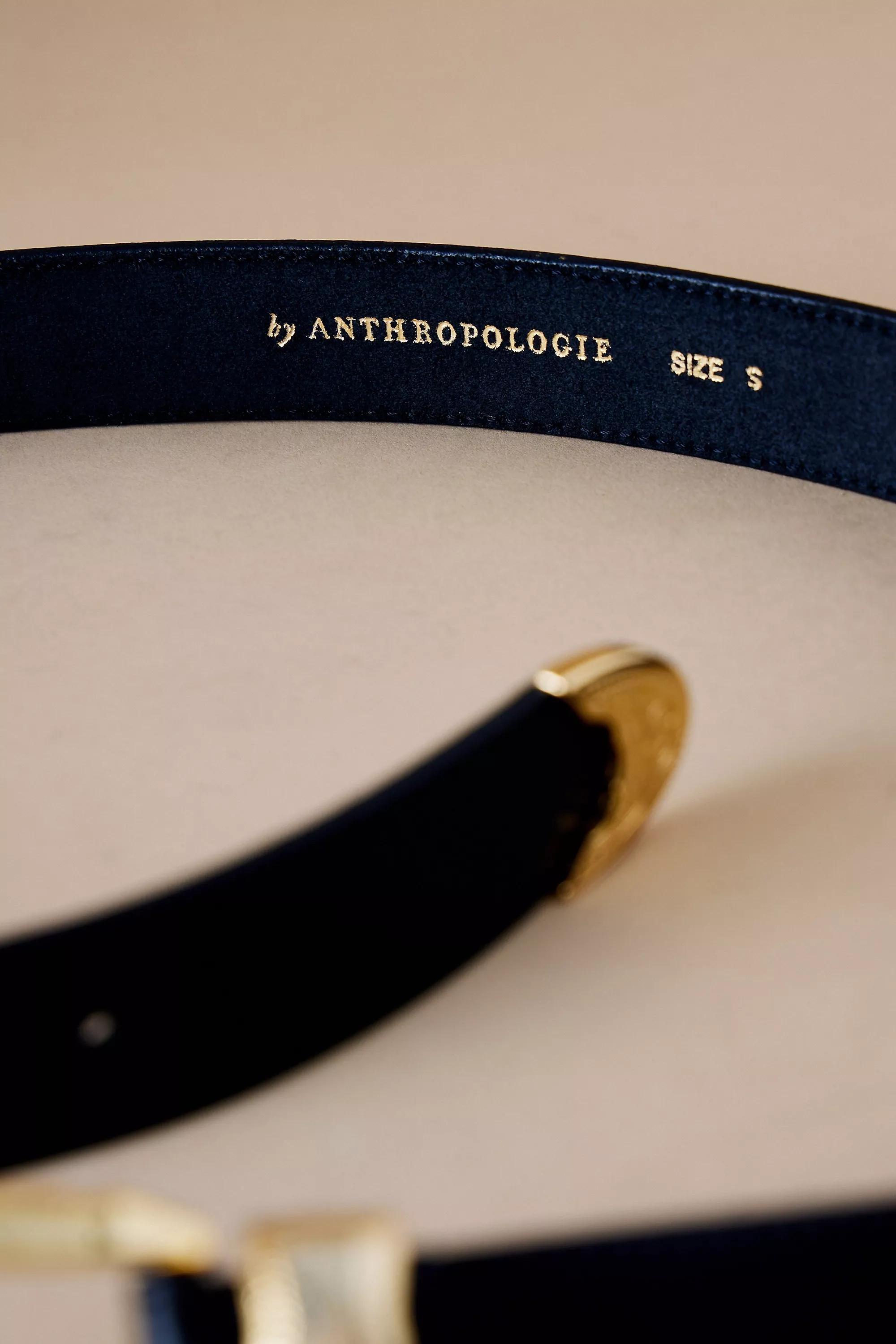 Anthropologie Engraved Logo Buckle, Golden, , large image number 2