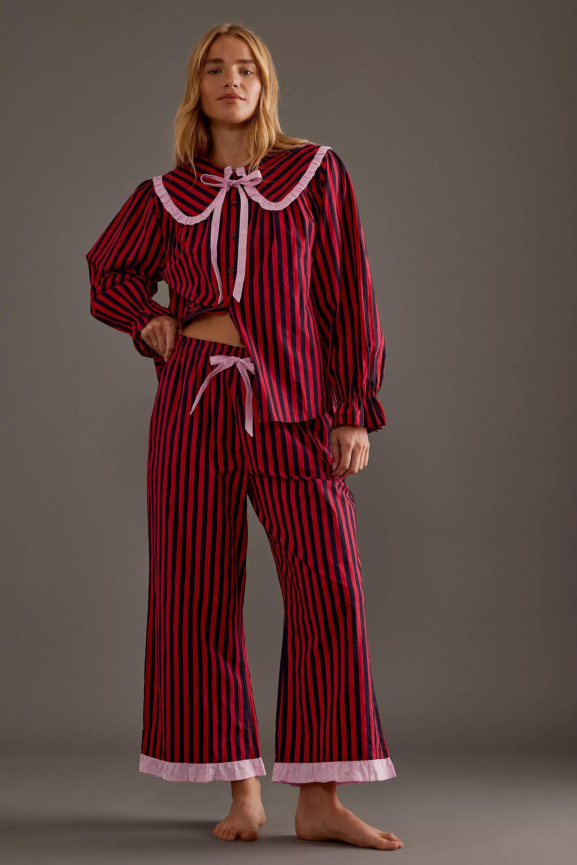 Anthropologie Pj Set, Striped Nightwear, Red, , large image number 0