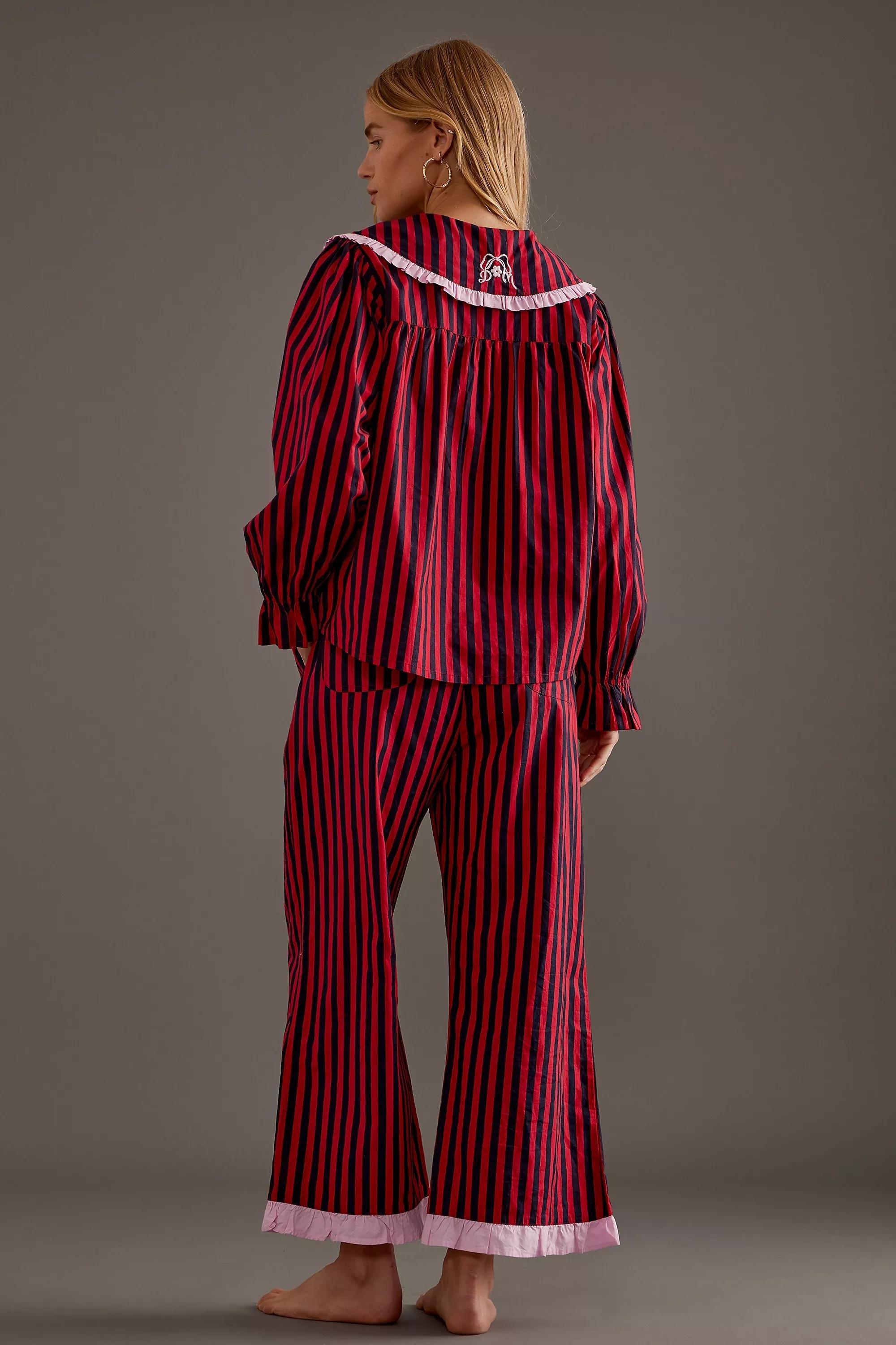 Anthropologie Pj Set, Striped Nightwear, Red, , large image number 1