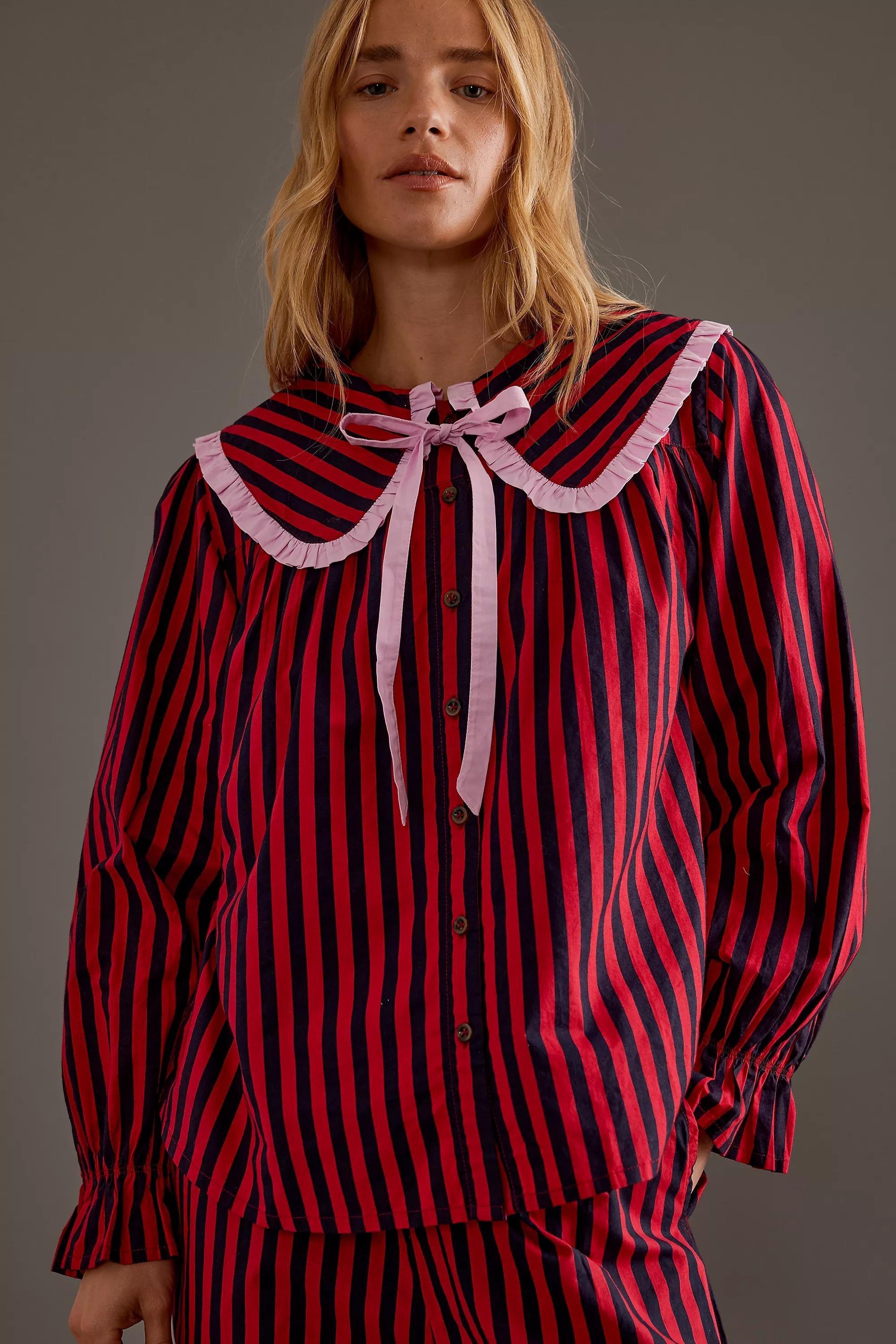 Anthropologie Pj Set, Striped Nightwear, Red, , large image number 2