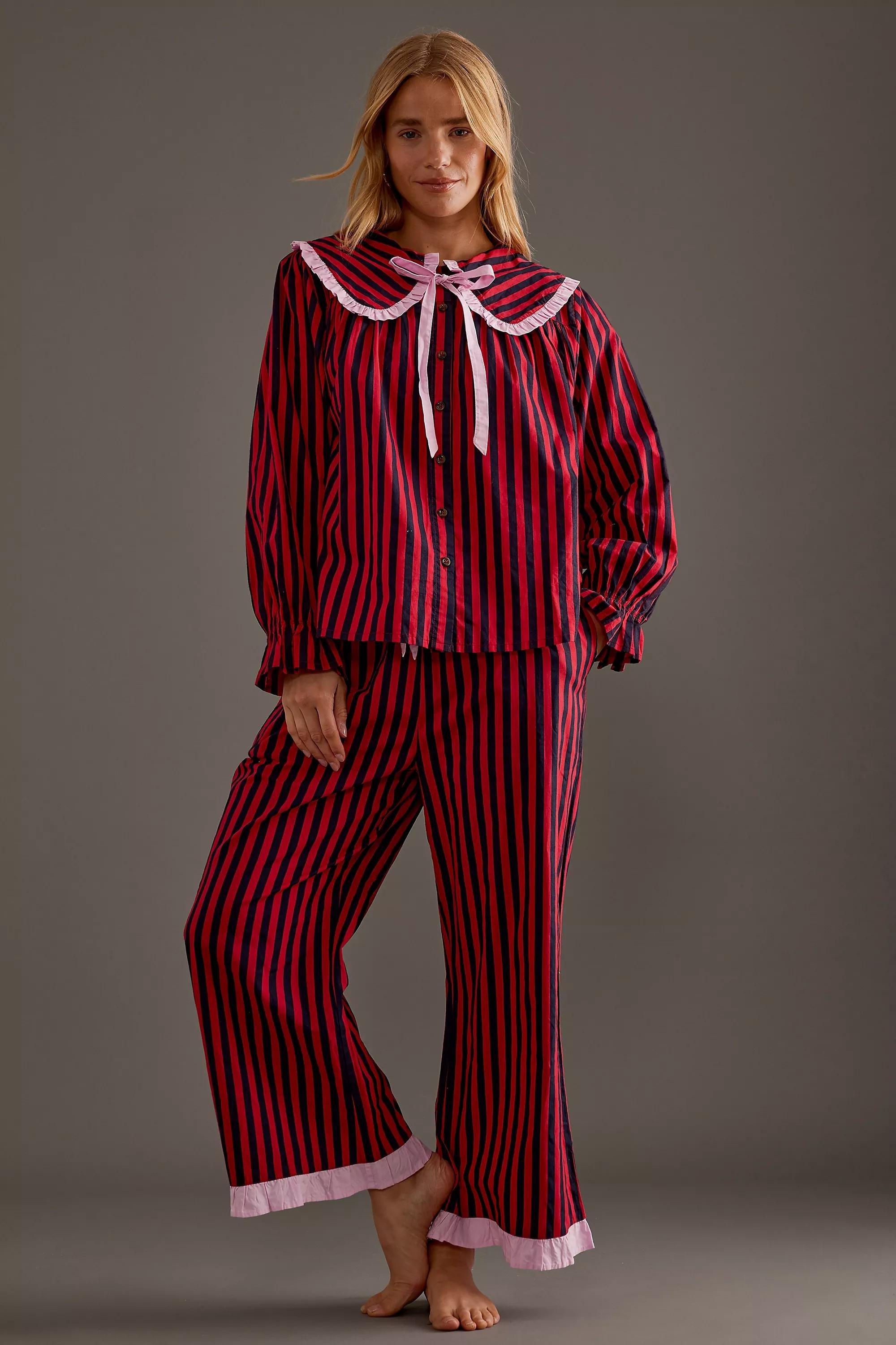 Anthropologie Pj Set, Striped Nightwear, Red, , large image number 3