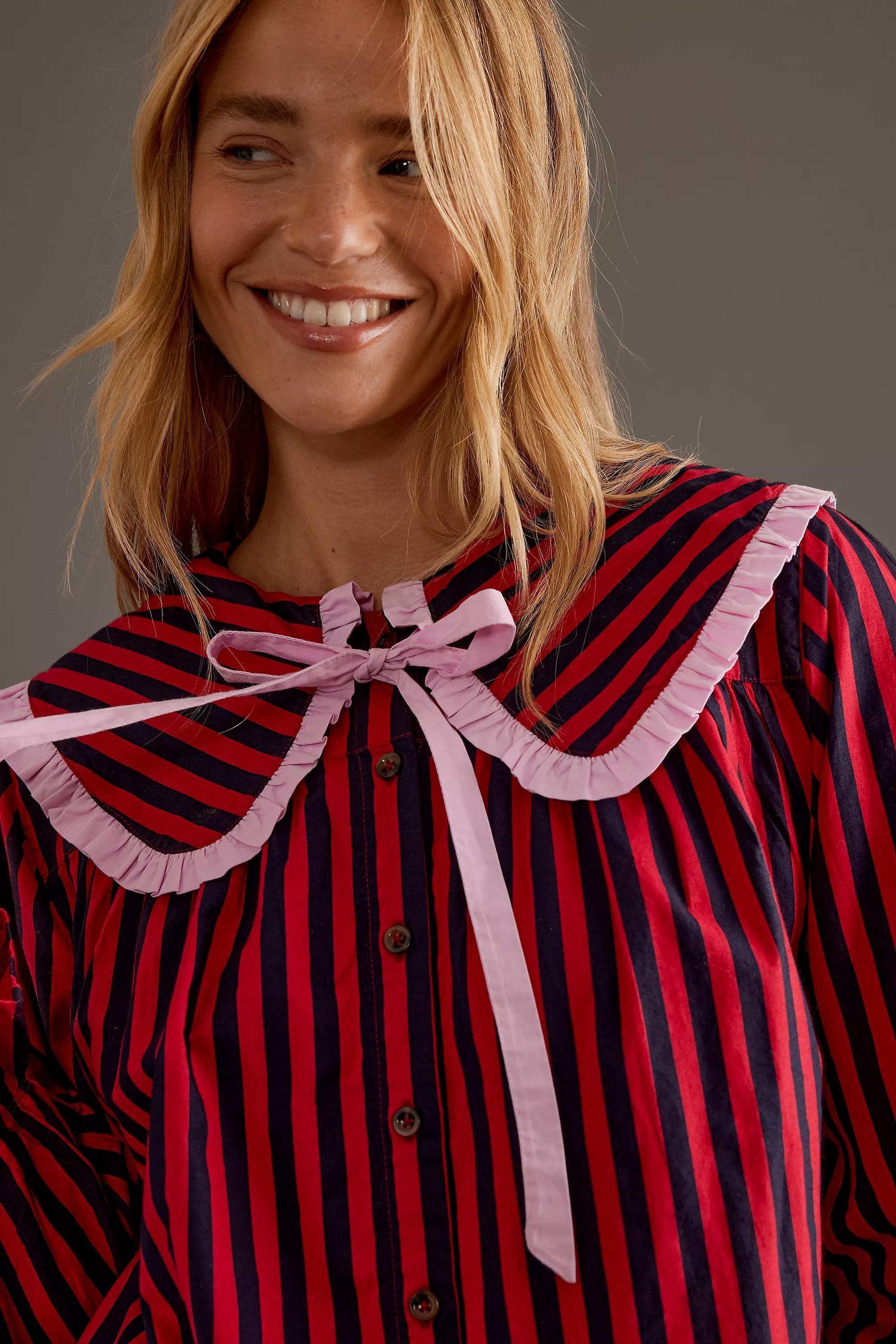 Anthropologie Pj Set, Striped Nightwear, Red, , large image number 5