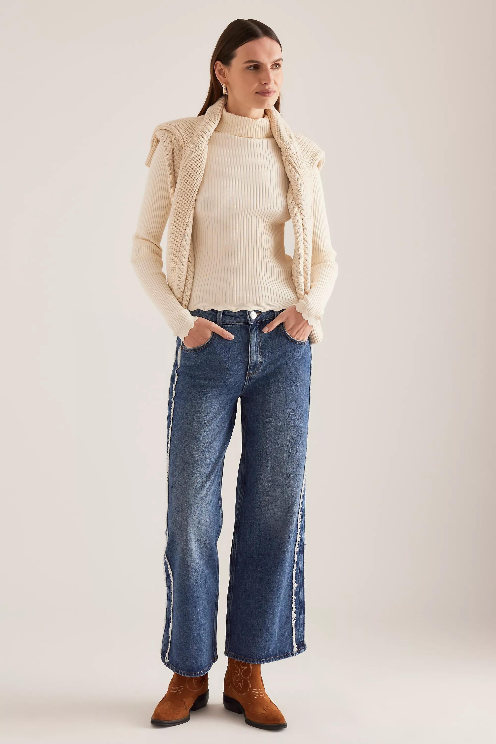 Anthropologie Gracie Side-Stripe Jeans, Blue, , large image number 0