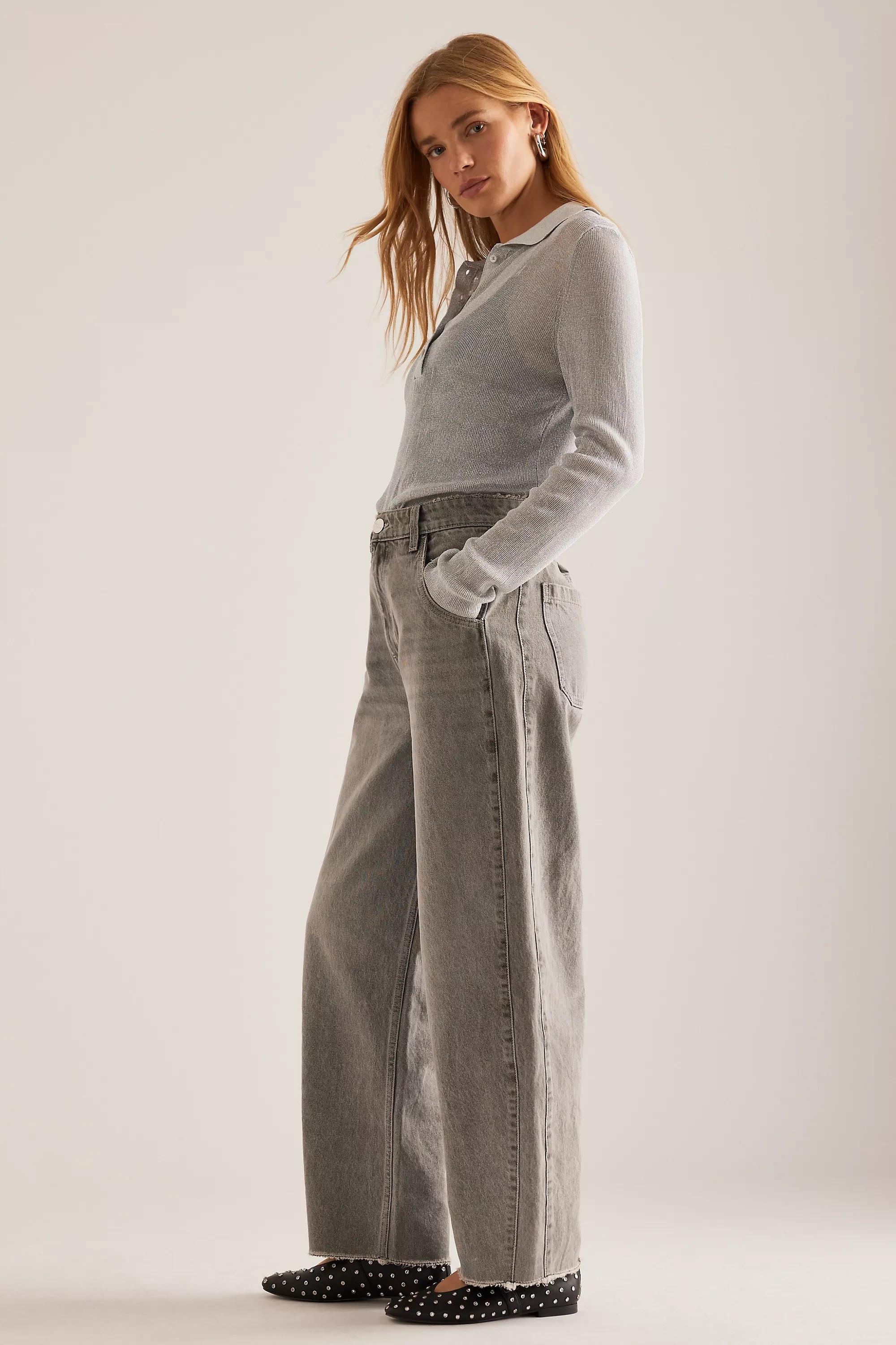 Anthropologie ed Denim Wide-Leg Long, Grey, , large image number 2