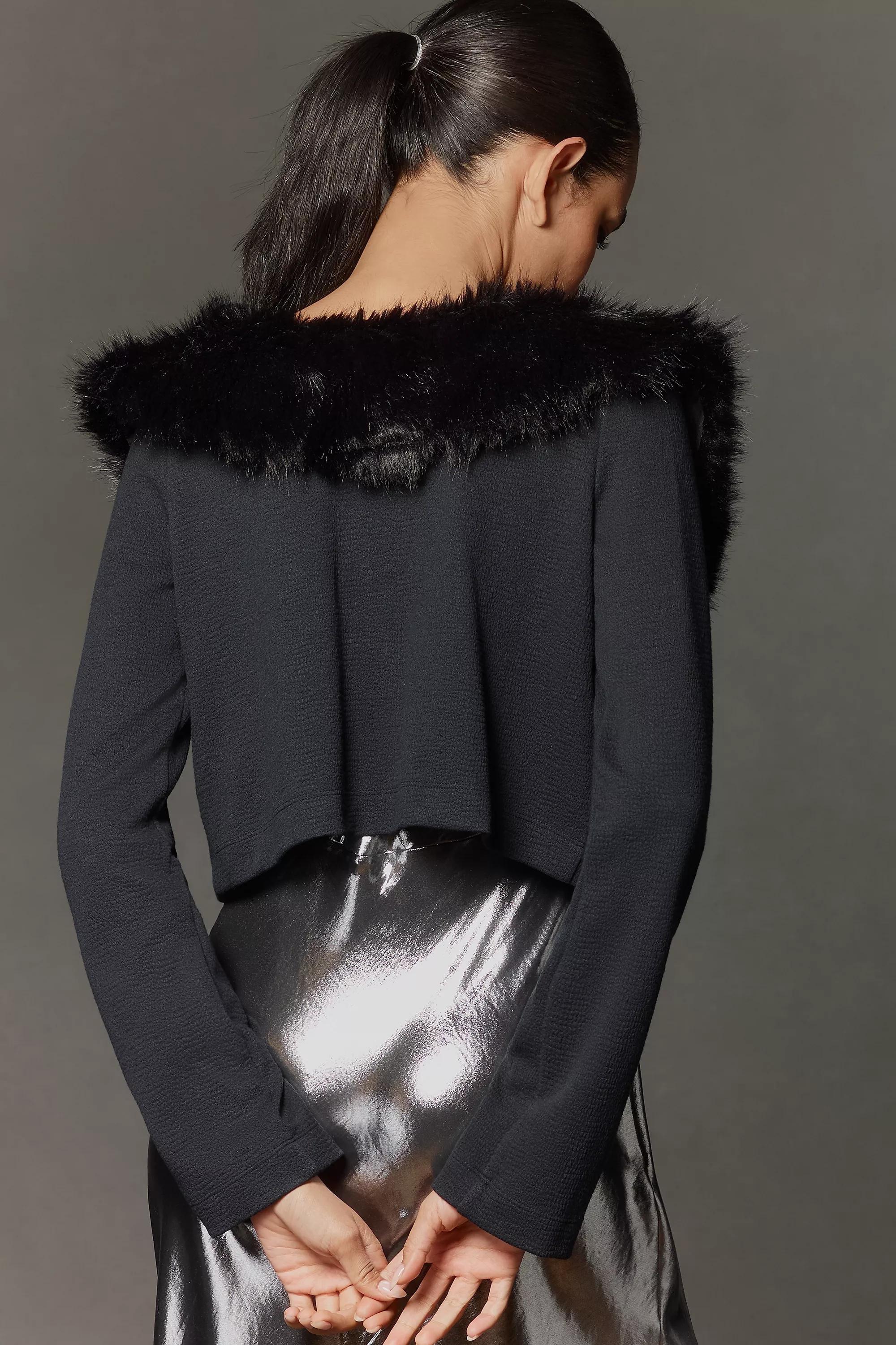 Anthropologie Textured Cropped, Black, , large image number 1