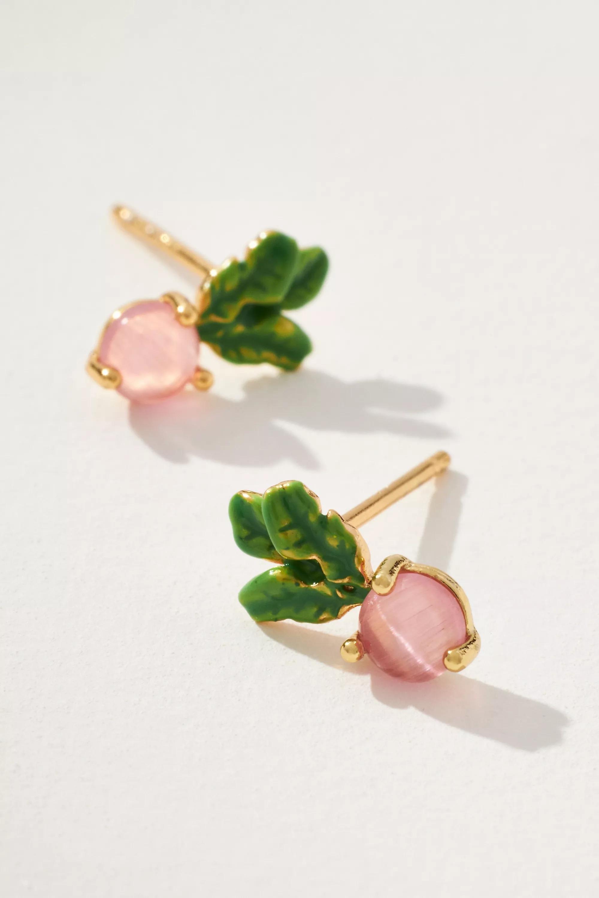 Anthropologie Floral Earrings, Pink, A501_0066, large image number 0