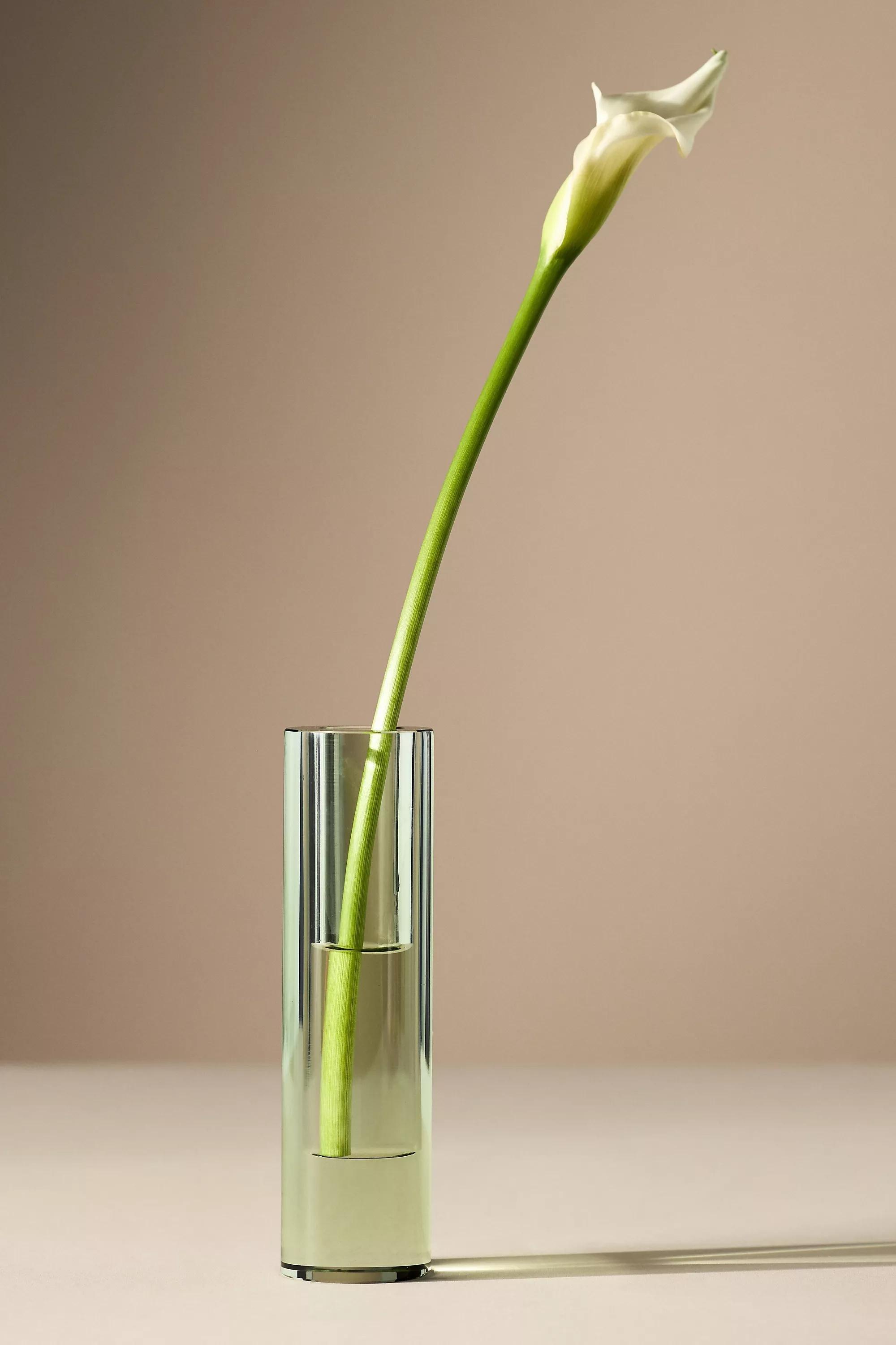 Cut Glass Stem Vase, Green, A501_0237, large image number 0