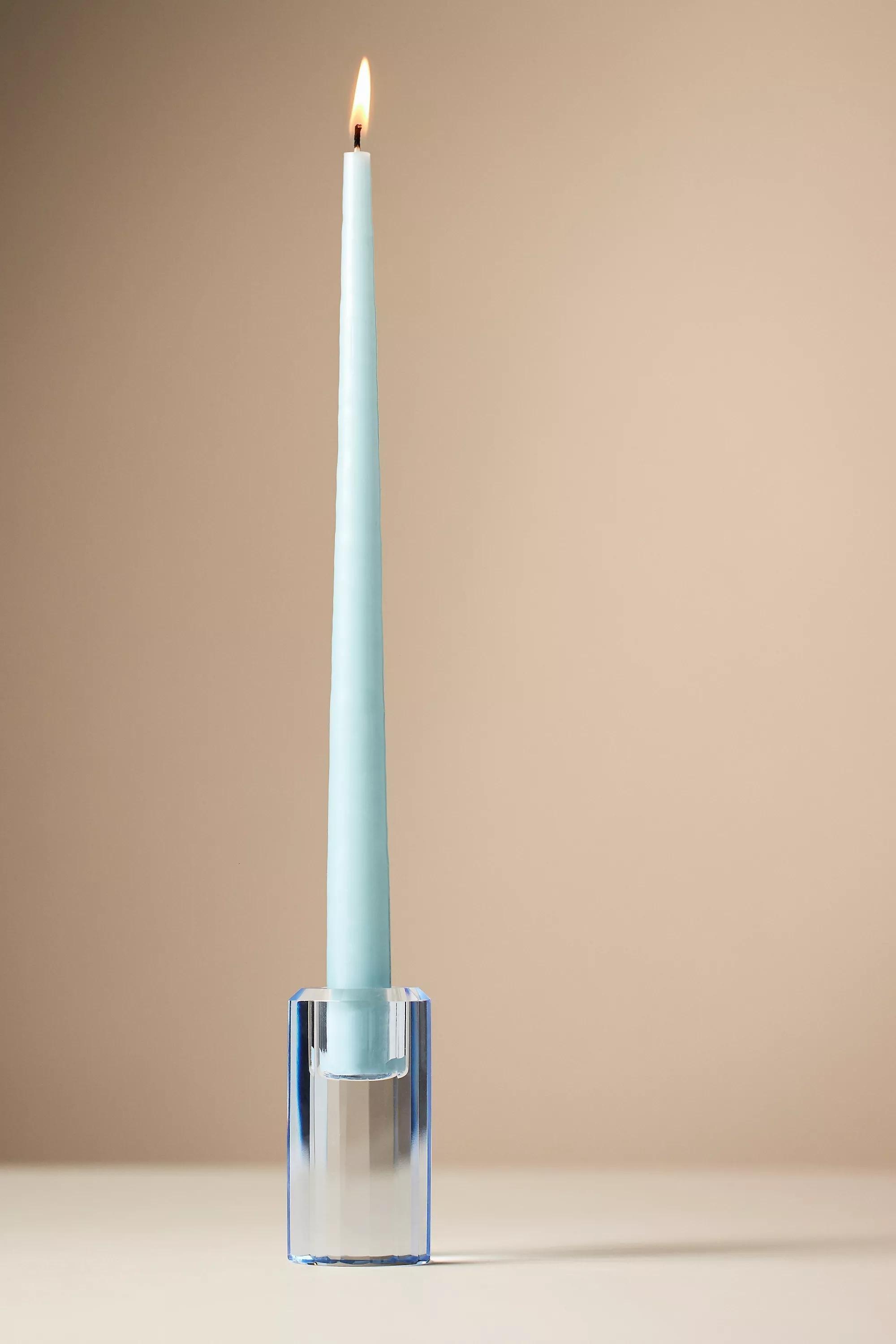 Cut Glass Mini Candle Holder, Blue, A501_0435, medium