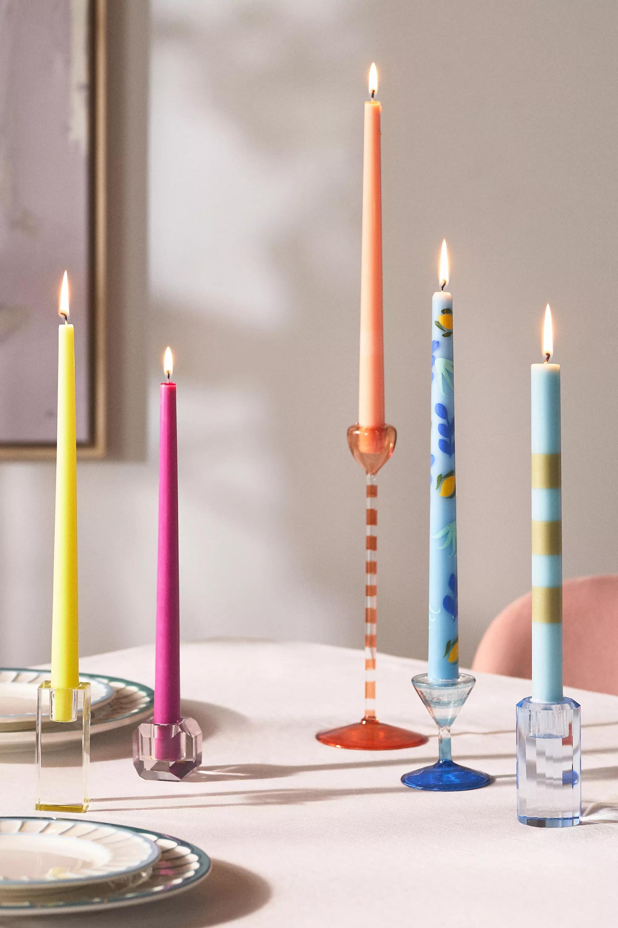 Cut Glass Mini Candle Holder, Blue, A501_0435, large image number 3