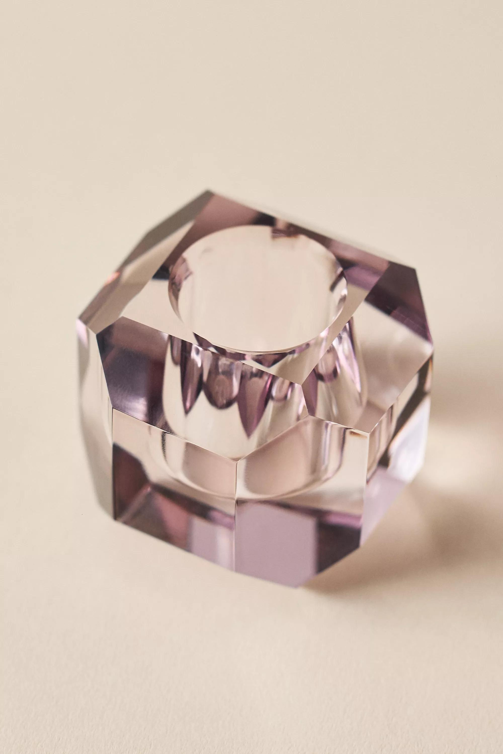 Cut Glass Mini Candle Holder, Purple, A501_0055, large image number 2