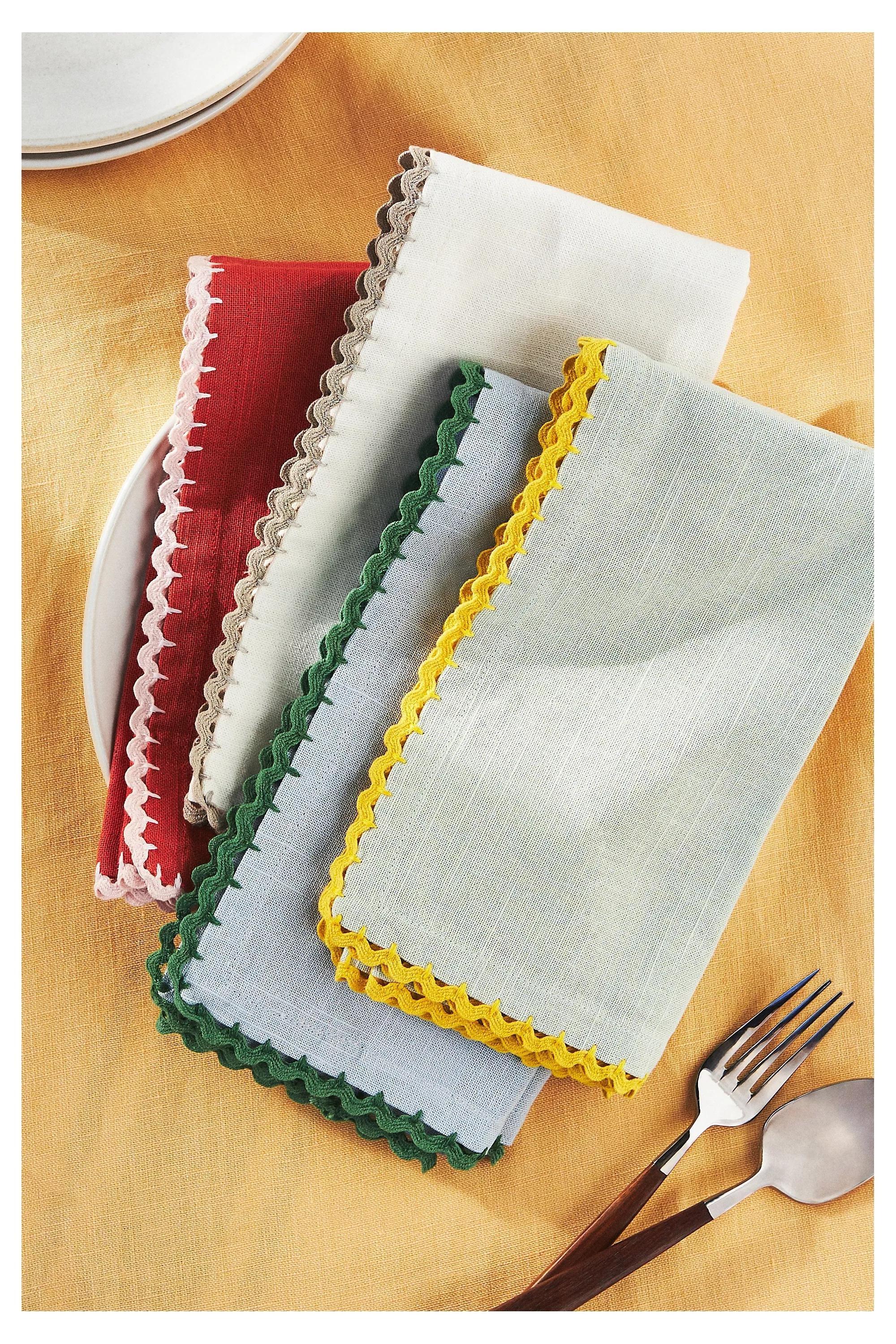 Cotton Napkins, Set Of 4, White, A501_0010, large image number 2