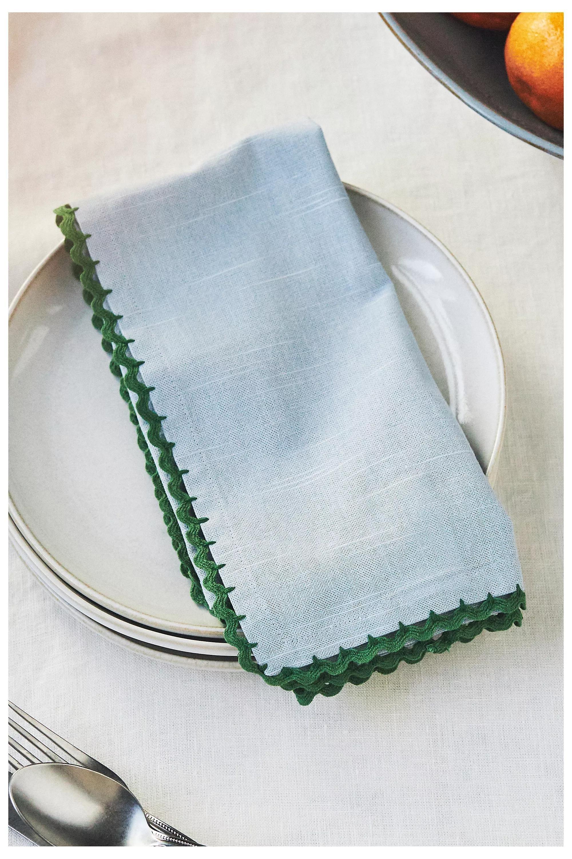 Cotton Napkins, Set Of 4, Blue, A501_0045, large image number 0