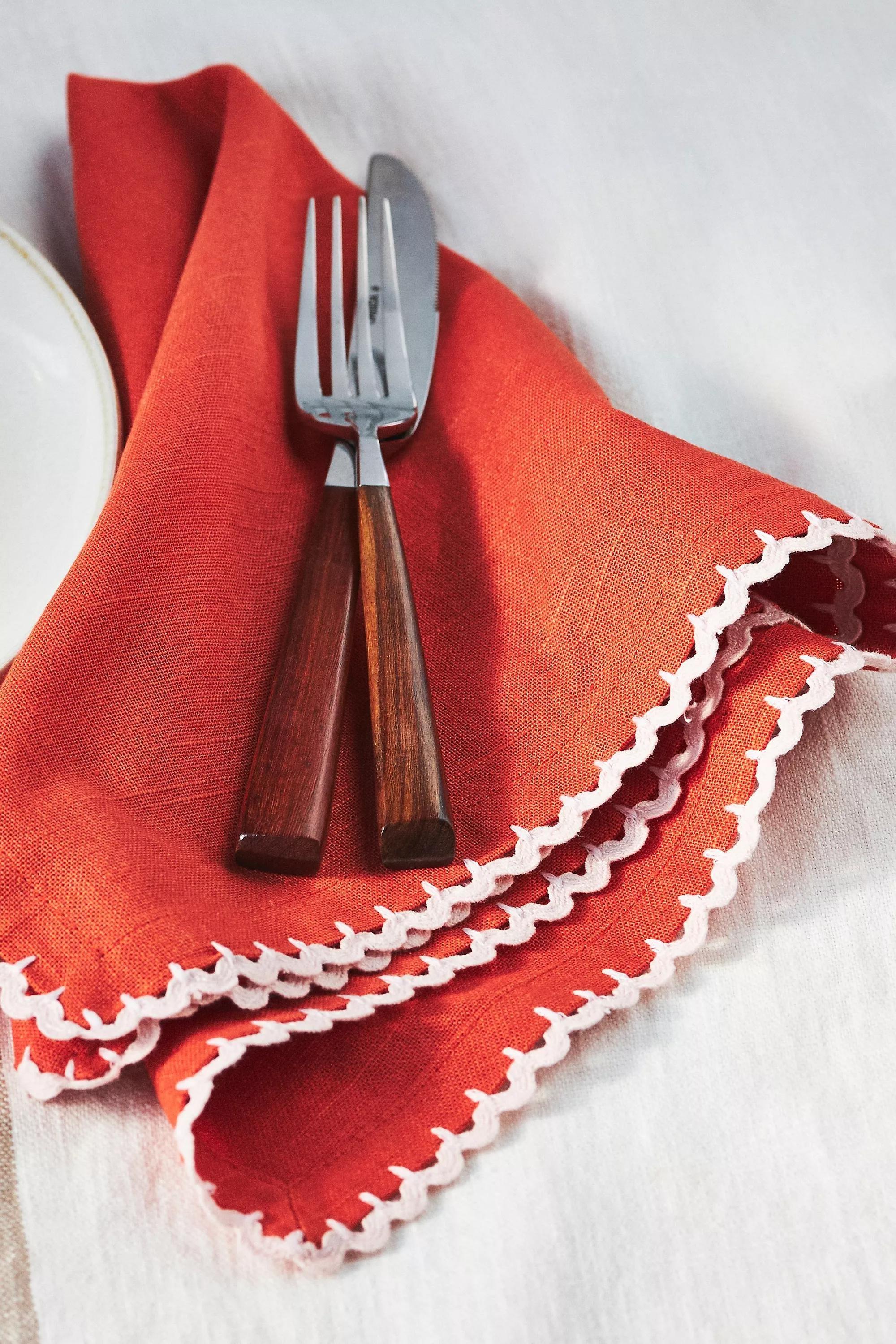 Cotton Napkins, Set Of 4, Red, A501_0066, large image number 0