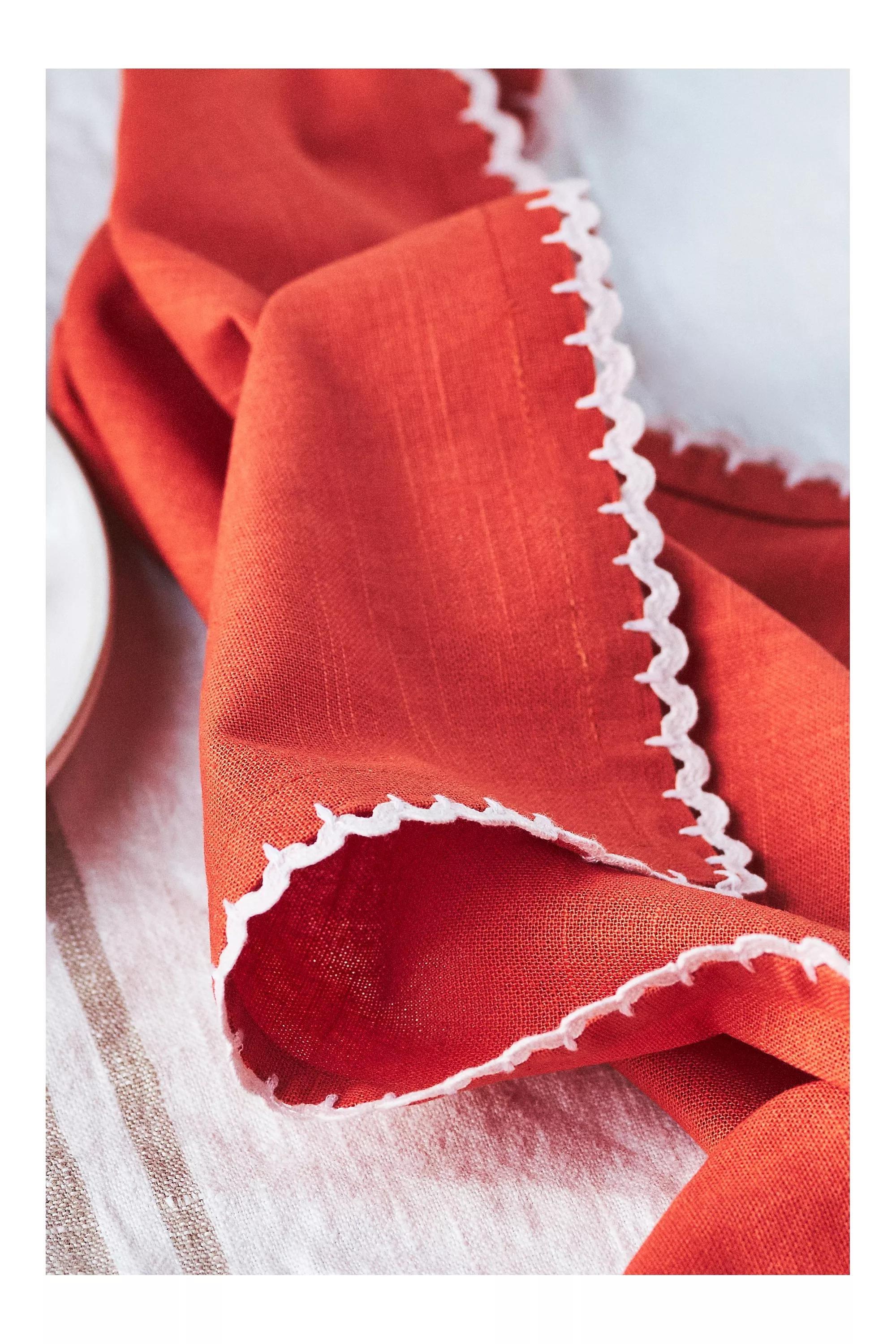 Cotton Napkins, Set Of 4, Red, A501_0066, large image number 2