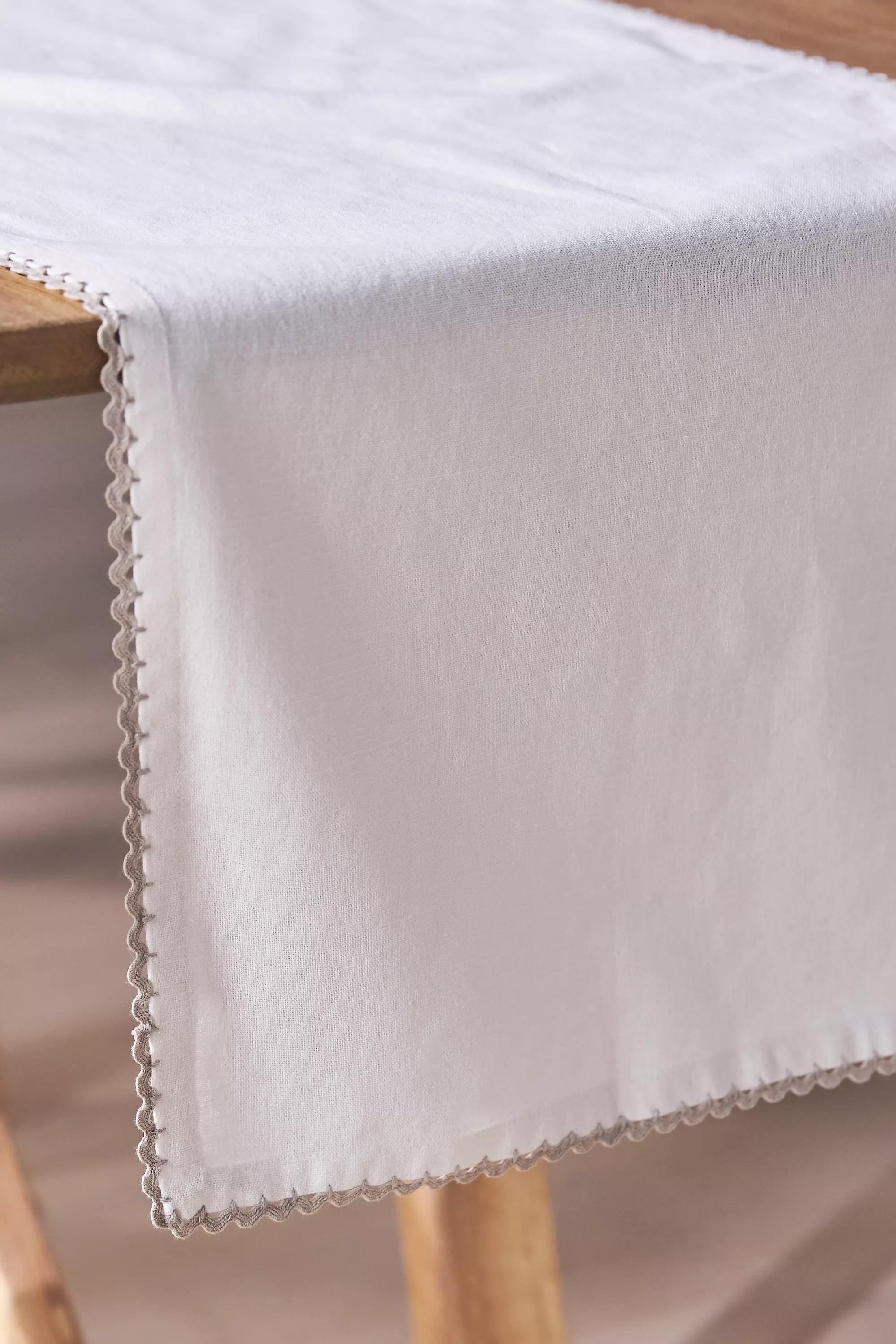 Ric Rac Cotton Table Runner, White, A501_0010, large image number 2