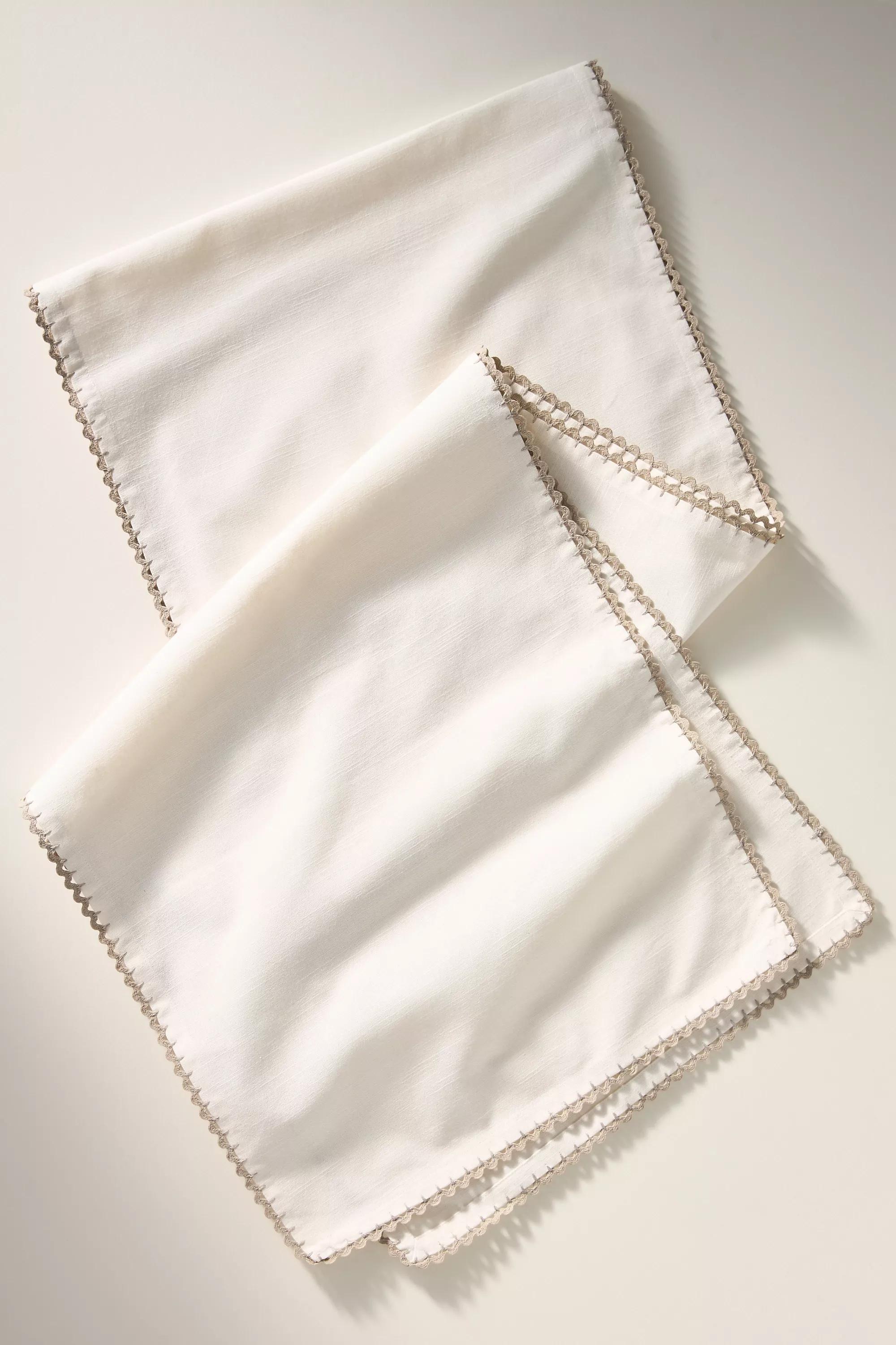 Ric Rac Cotton Table Runner, White, A501_0010, large image number 3