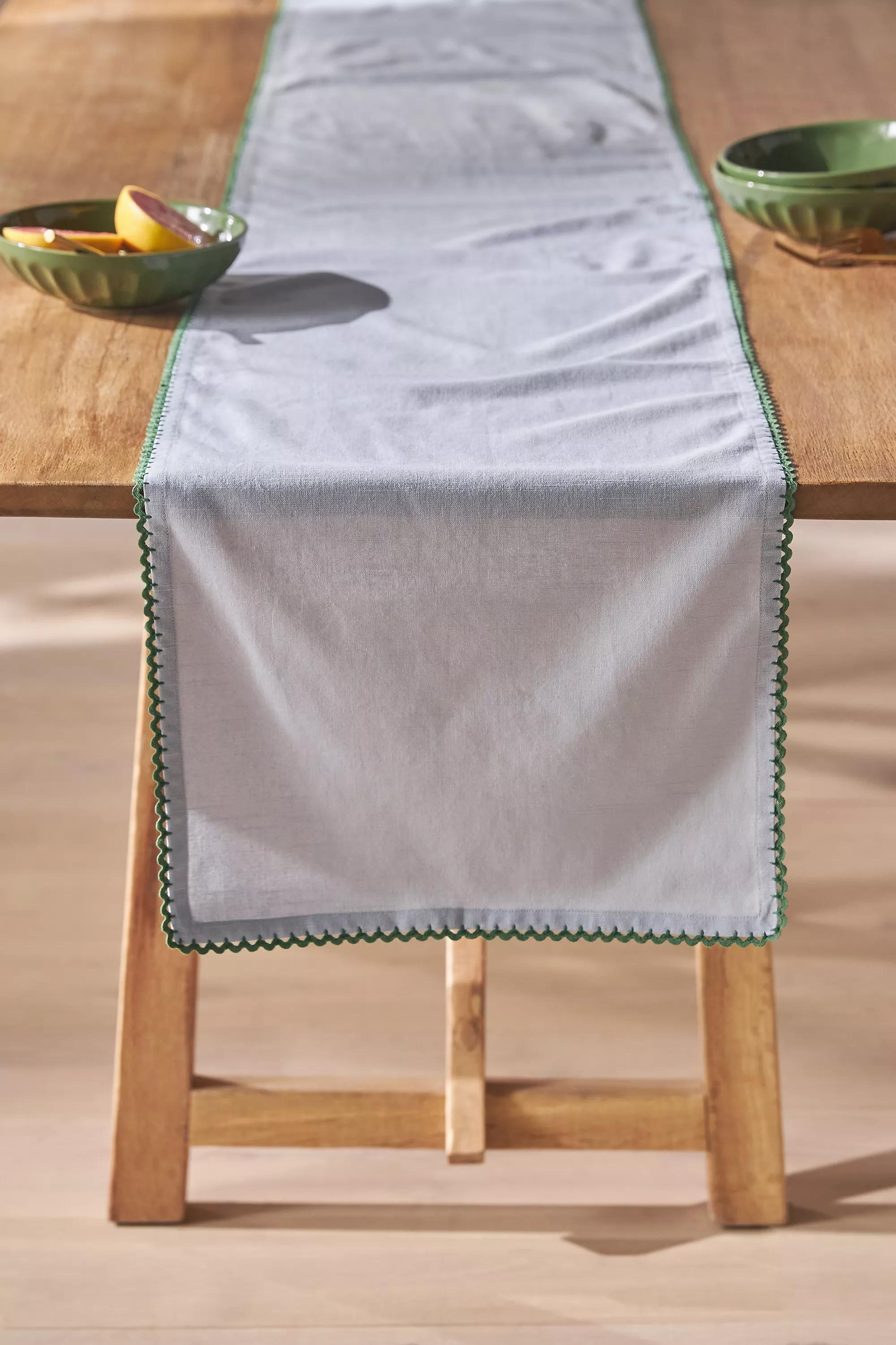 Ric Rac Cotton Table Runner, White, A501_0045, large image number 0