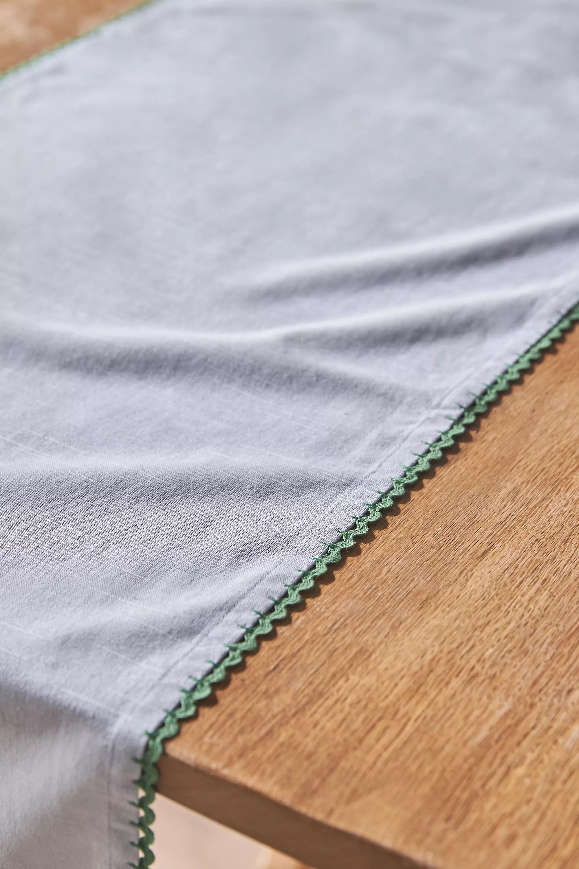 Ric Rac Cotton Table Runner, White, A501_0045, large image number 1