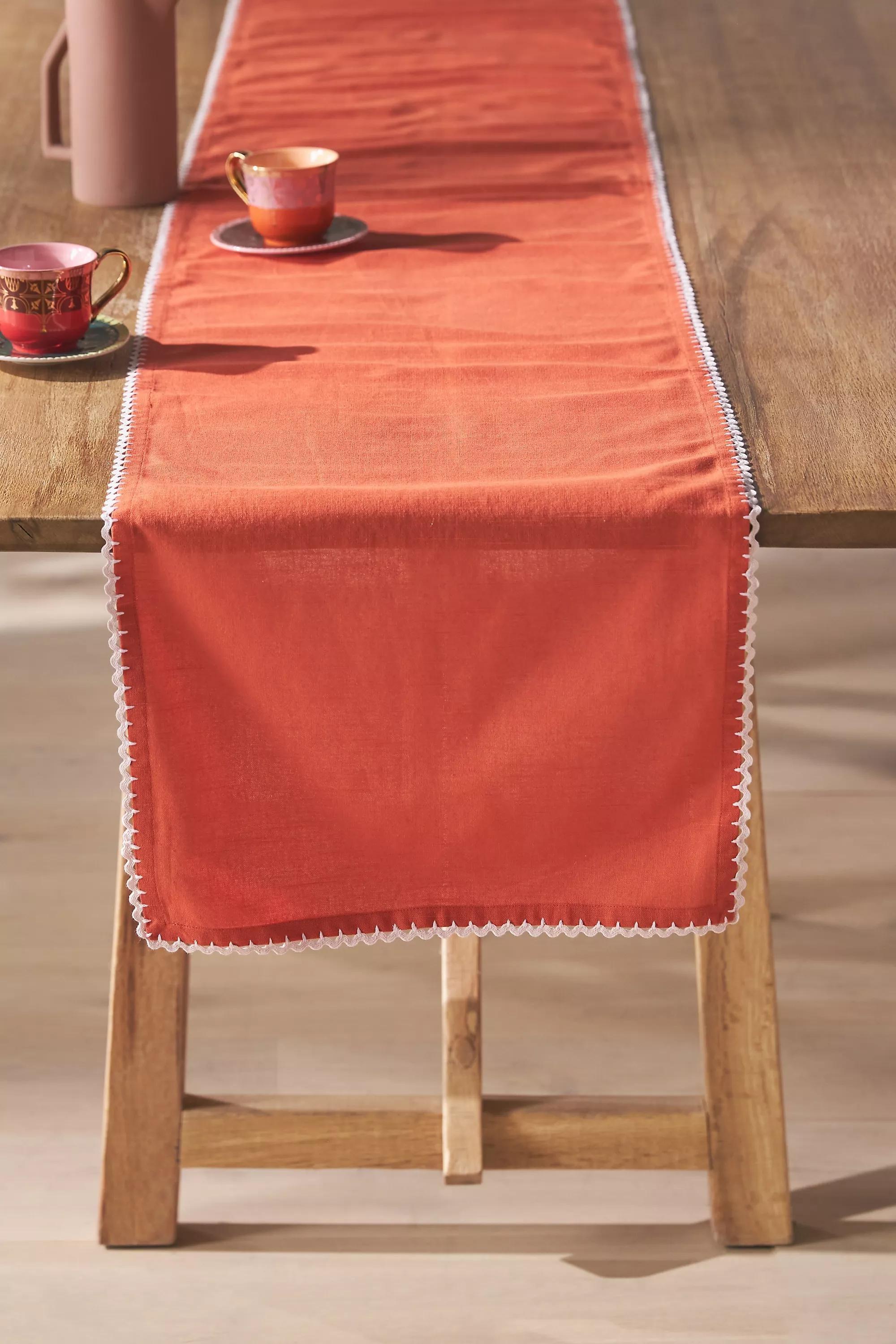 Ric Rac Cotton Table Runner, Red, A501_0066, large image number 0