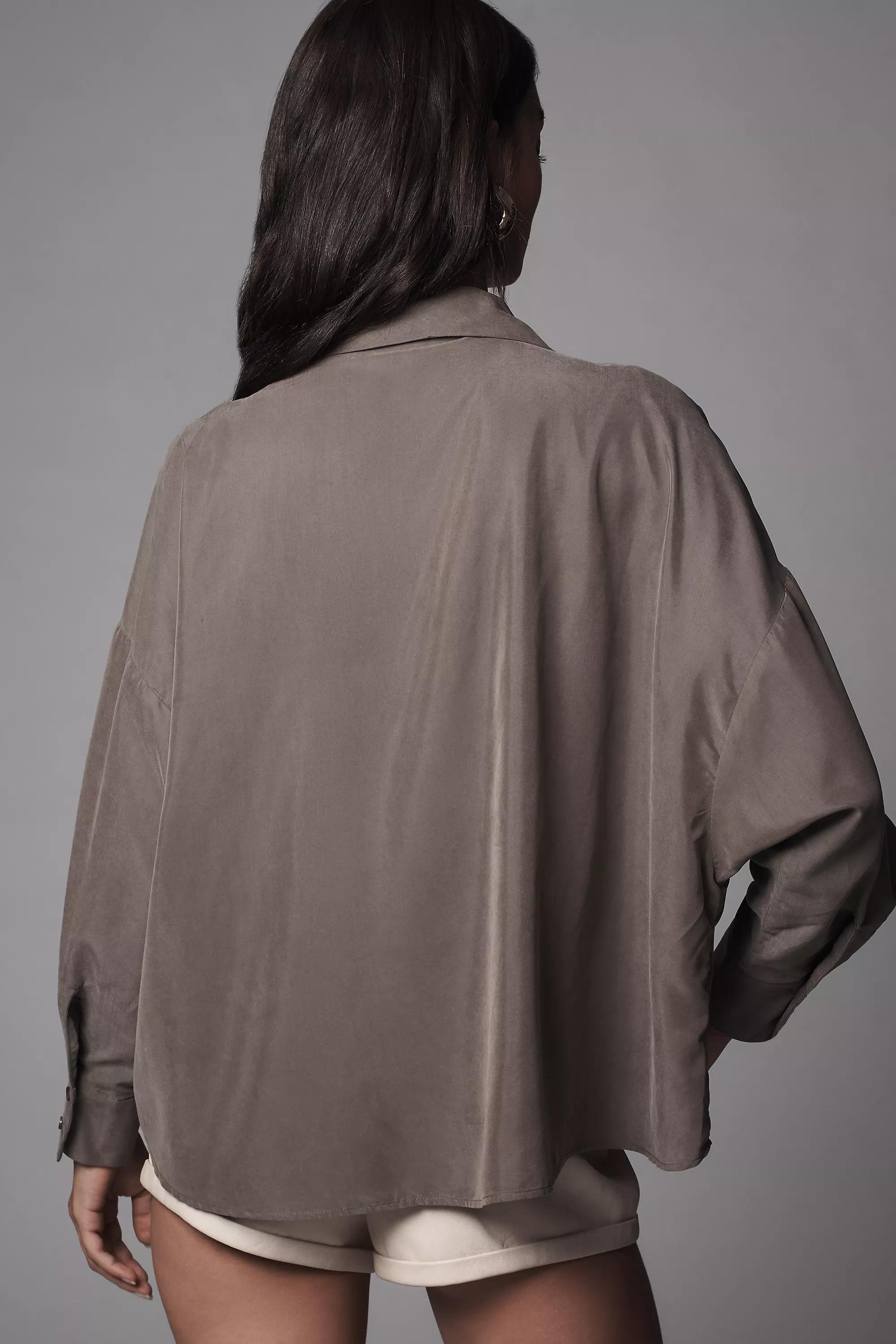 Anthropologie Plain Blouse, Green, , large image number 1