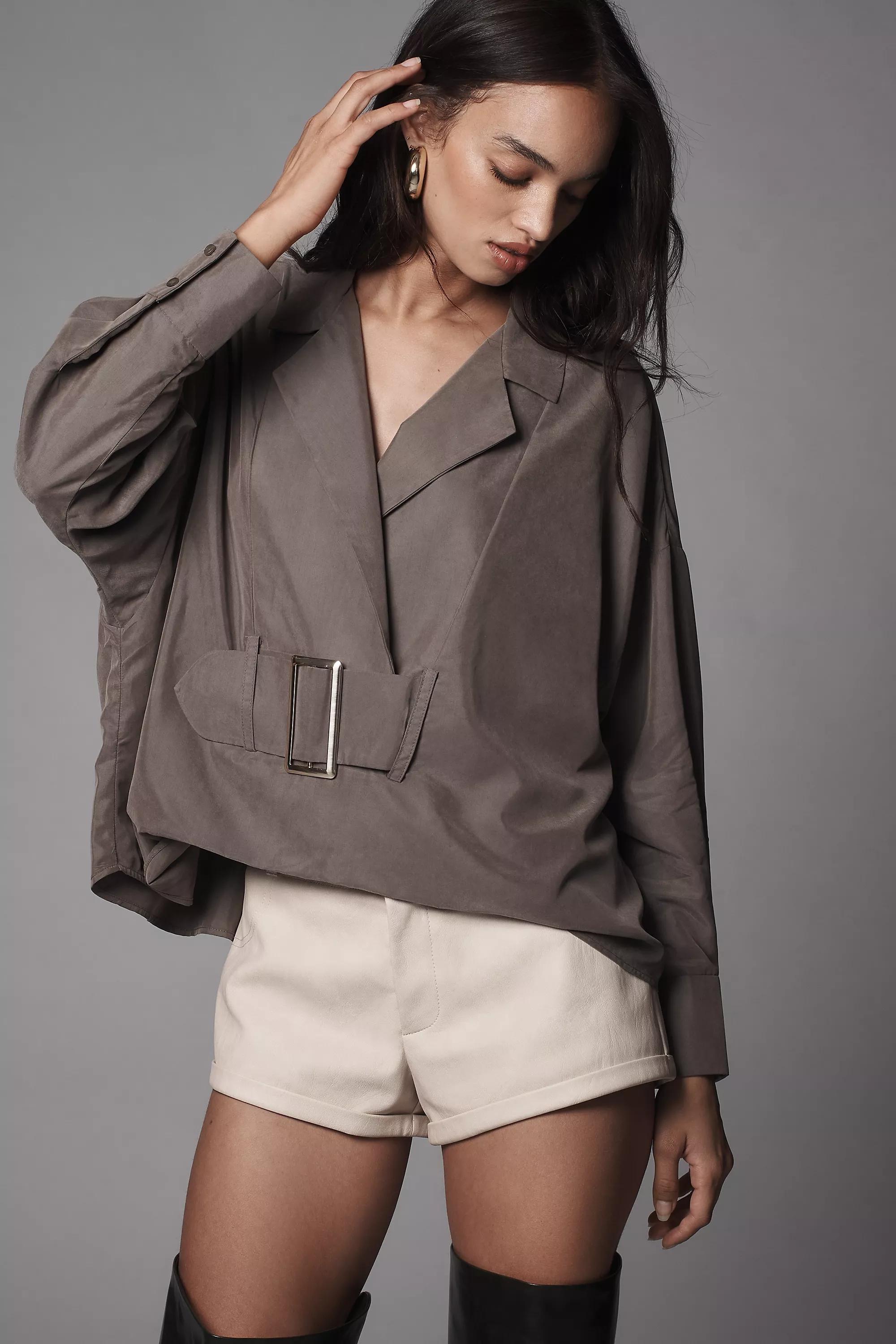 Anthropologie Plain Blouse, Green, , large image number 3